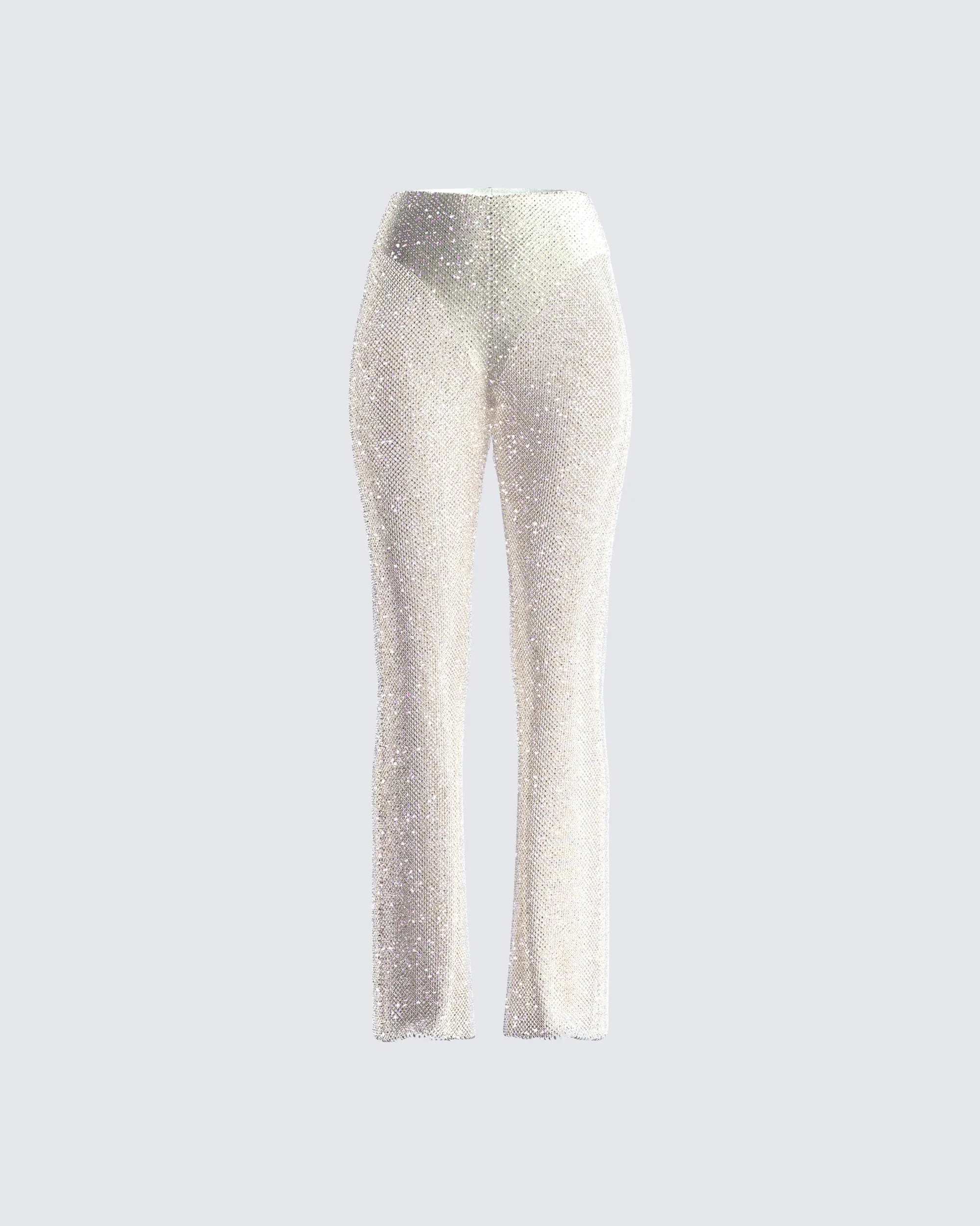 Yanni Cream Rhinestone Pant sold by Finesse
