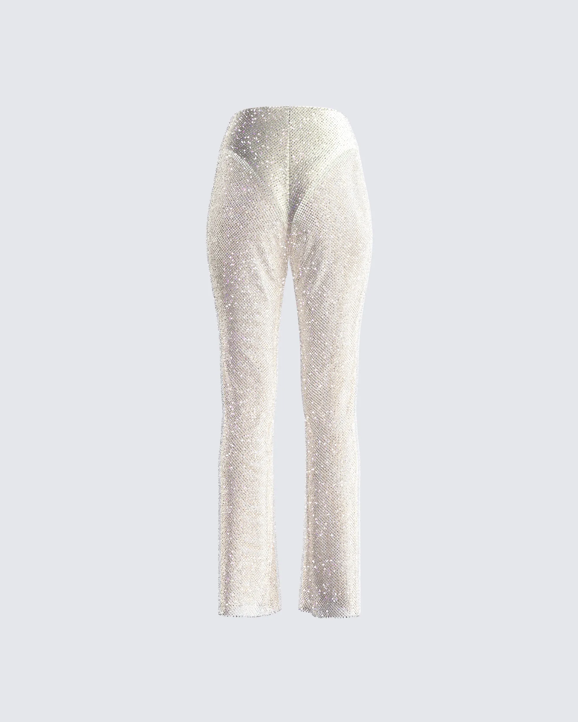 Yanni Cream Rhinestone Pant sold by Finesse product image thumbnail 3