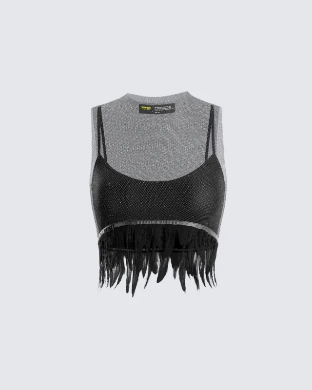 Kacey Black Tank Top & Bralette sold by Finesse