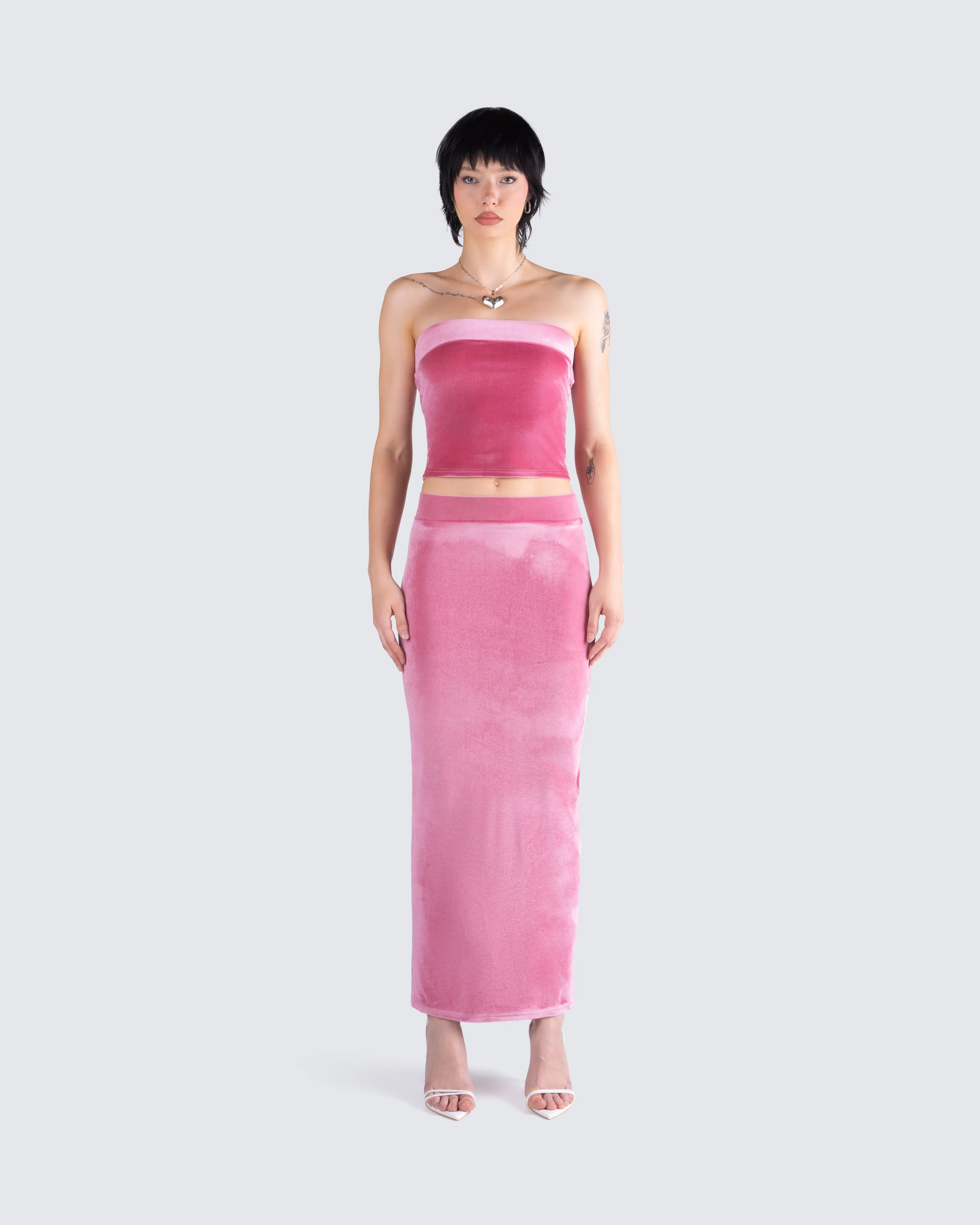 Ayla Pink Velvet Set sold by Finesse product image thumbnail 4