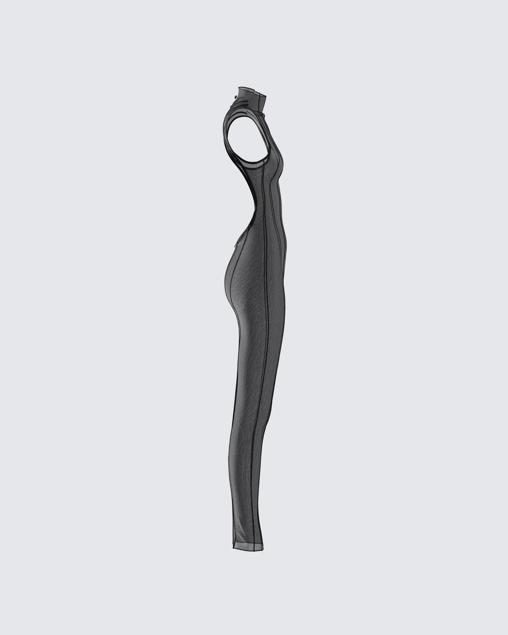 Zeal Black Mesh Bodycon Maxi Dress sold by Finesse product image thumbnail 2