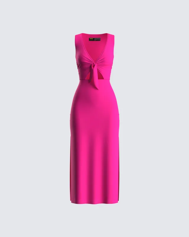 Calliope Hot Pink Midi Dress sold by Finesse