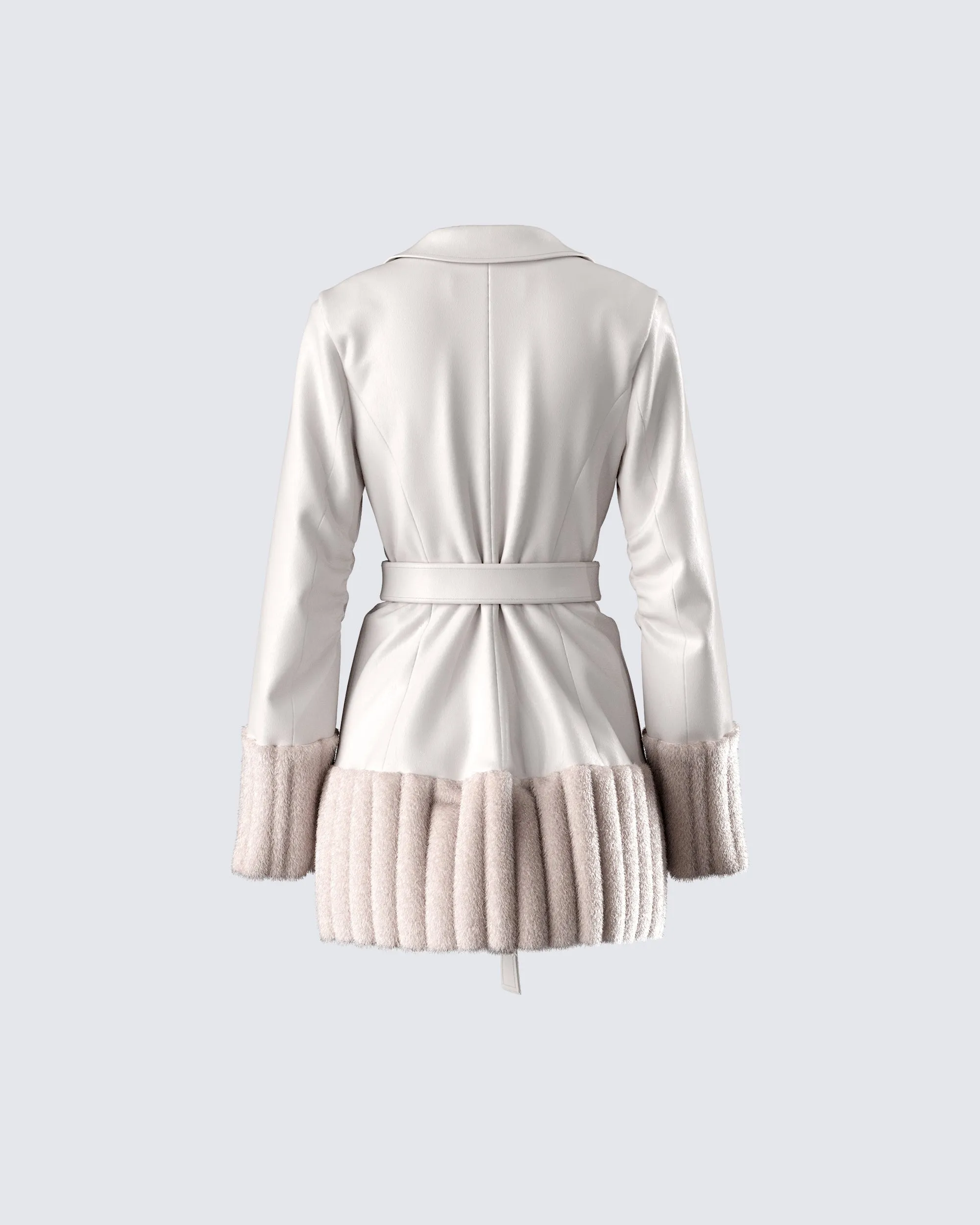 Amadee Ivory Vegan Leather Coat sold by Finesse product image thumbnail 3