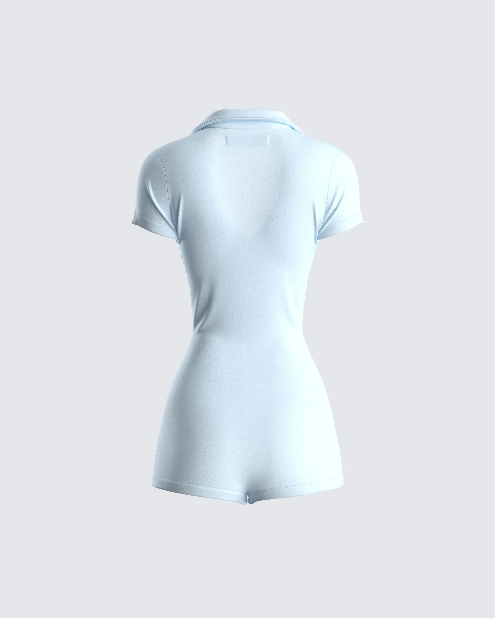 Jeane Marie Blue Mini Rib Romper sold by Finesse product image thumbnail 3