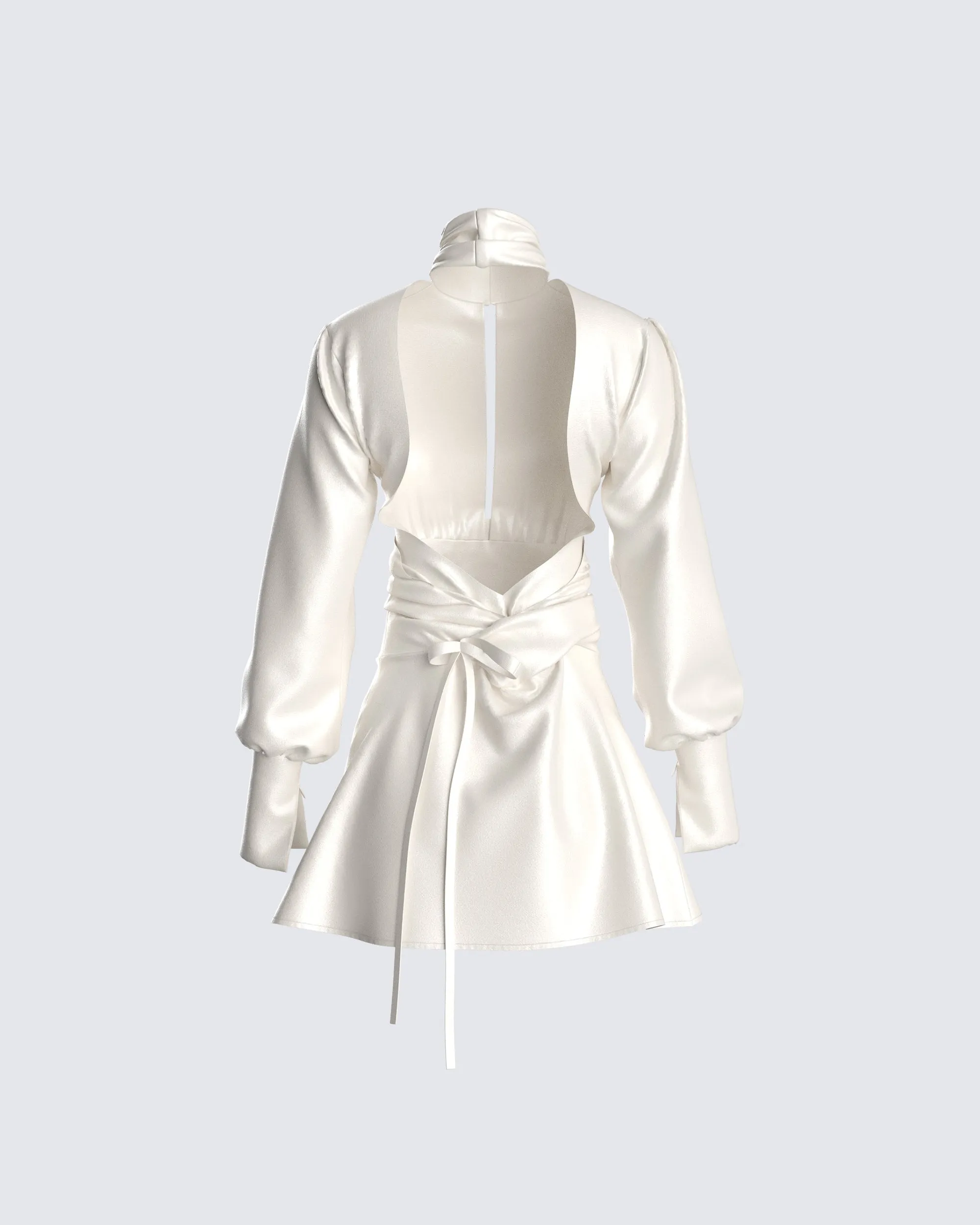 Shiloh Ivory Satin Mini Dress sold by Finesse product image thumbnail 3