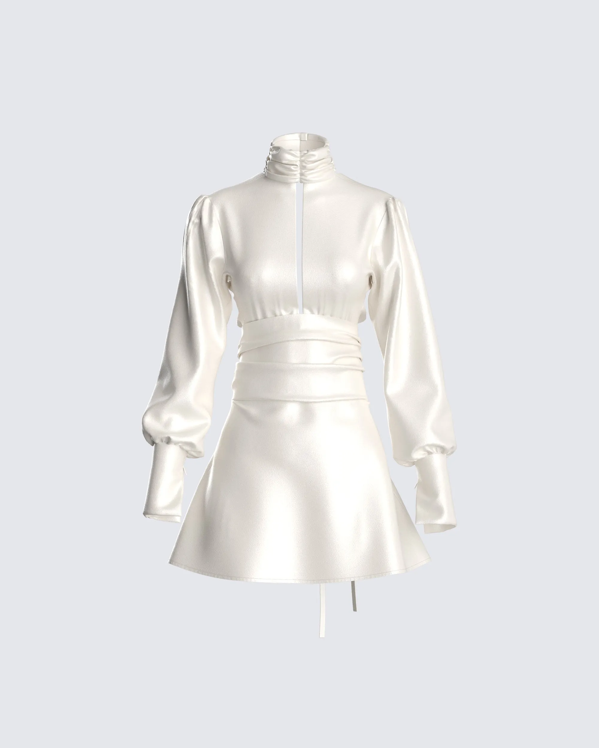 Shiloh Ivory Satin Mini Dress sold by Finesse