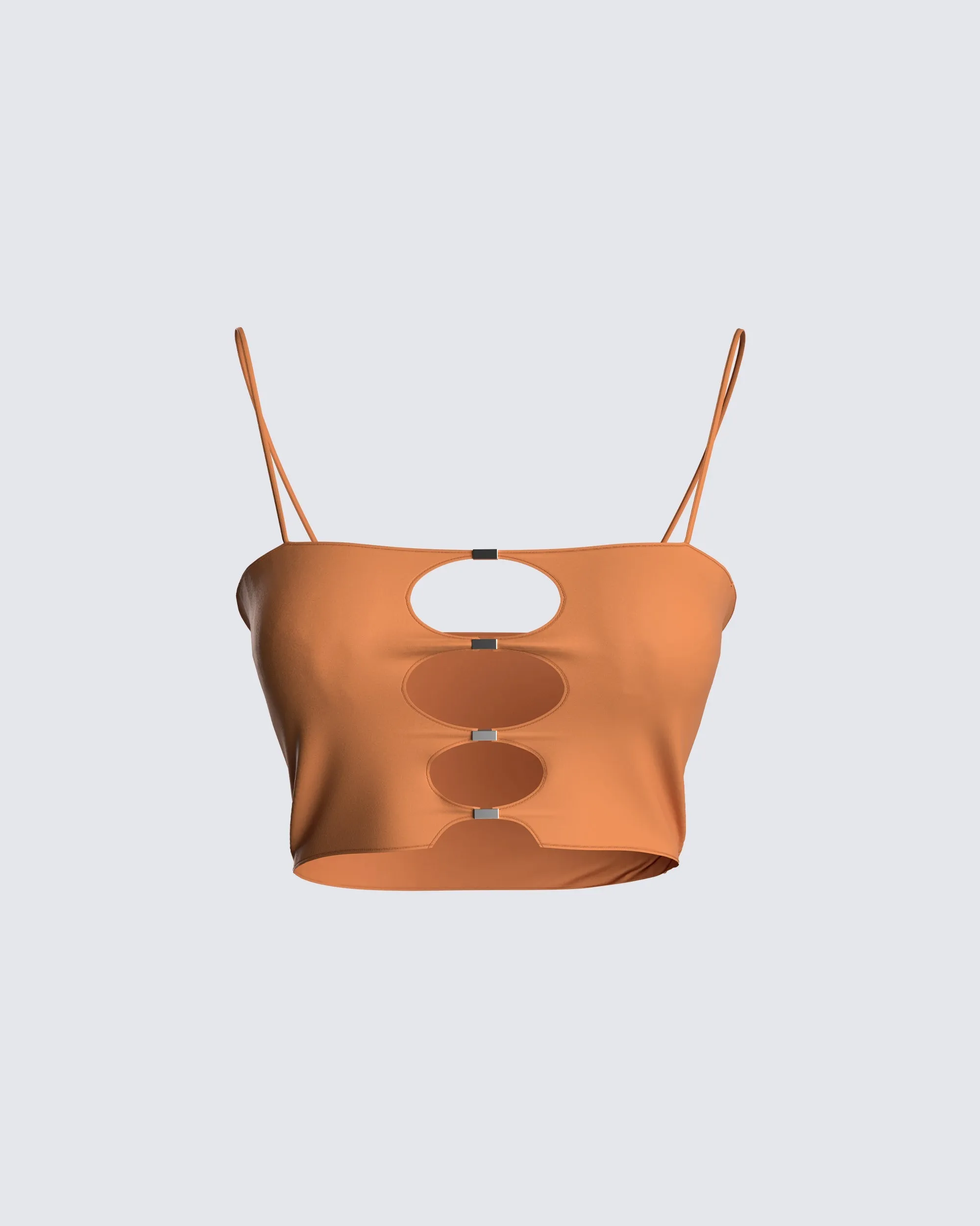 Raina Brown Cut Out Top sold by Finesse