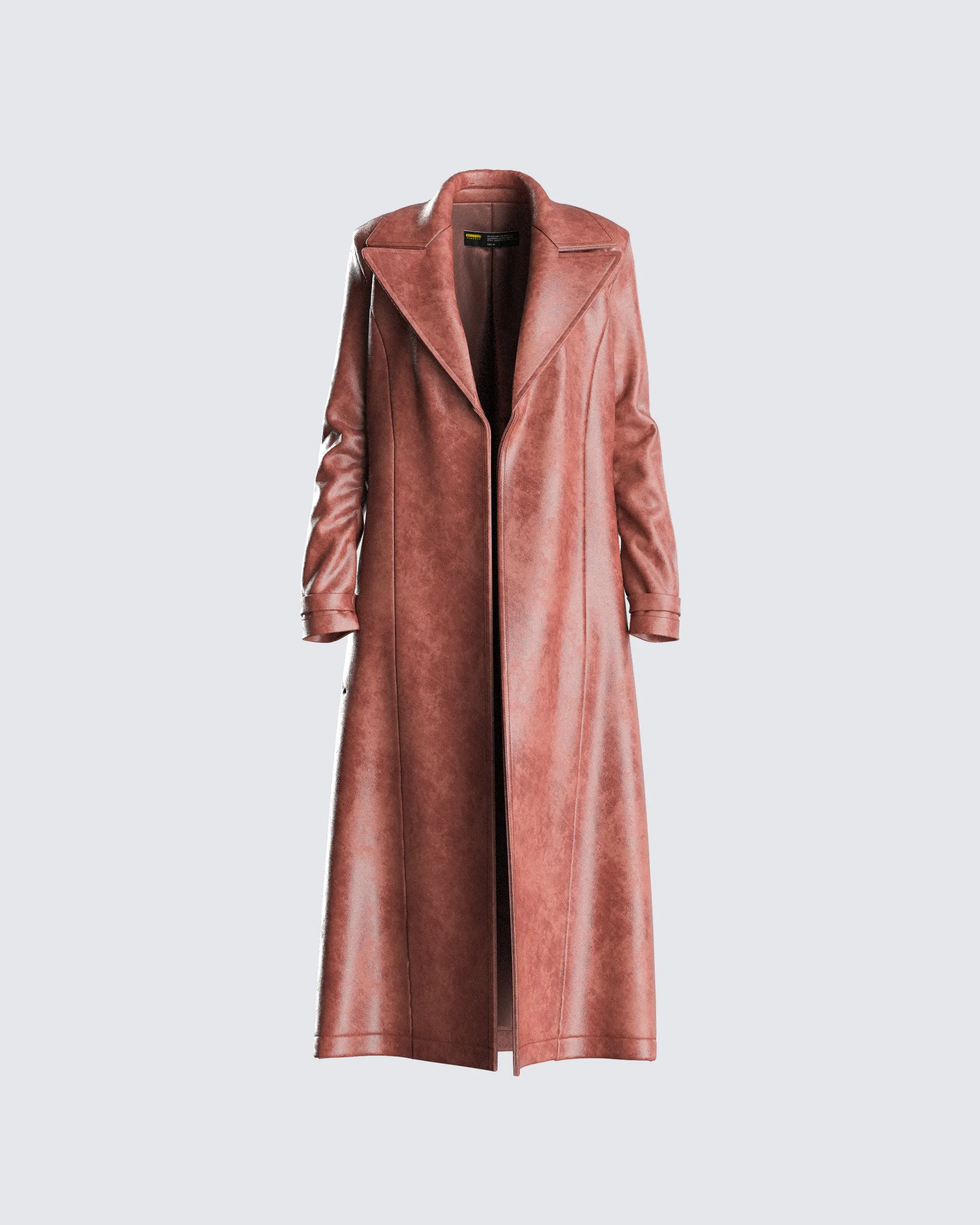 Lu Brown Vegan Leather Coat sold by Finesse