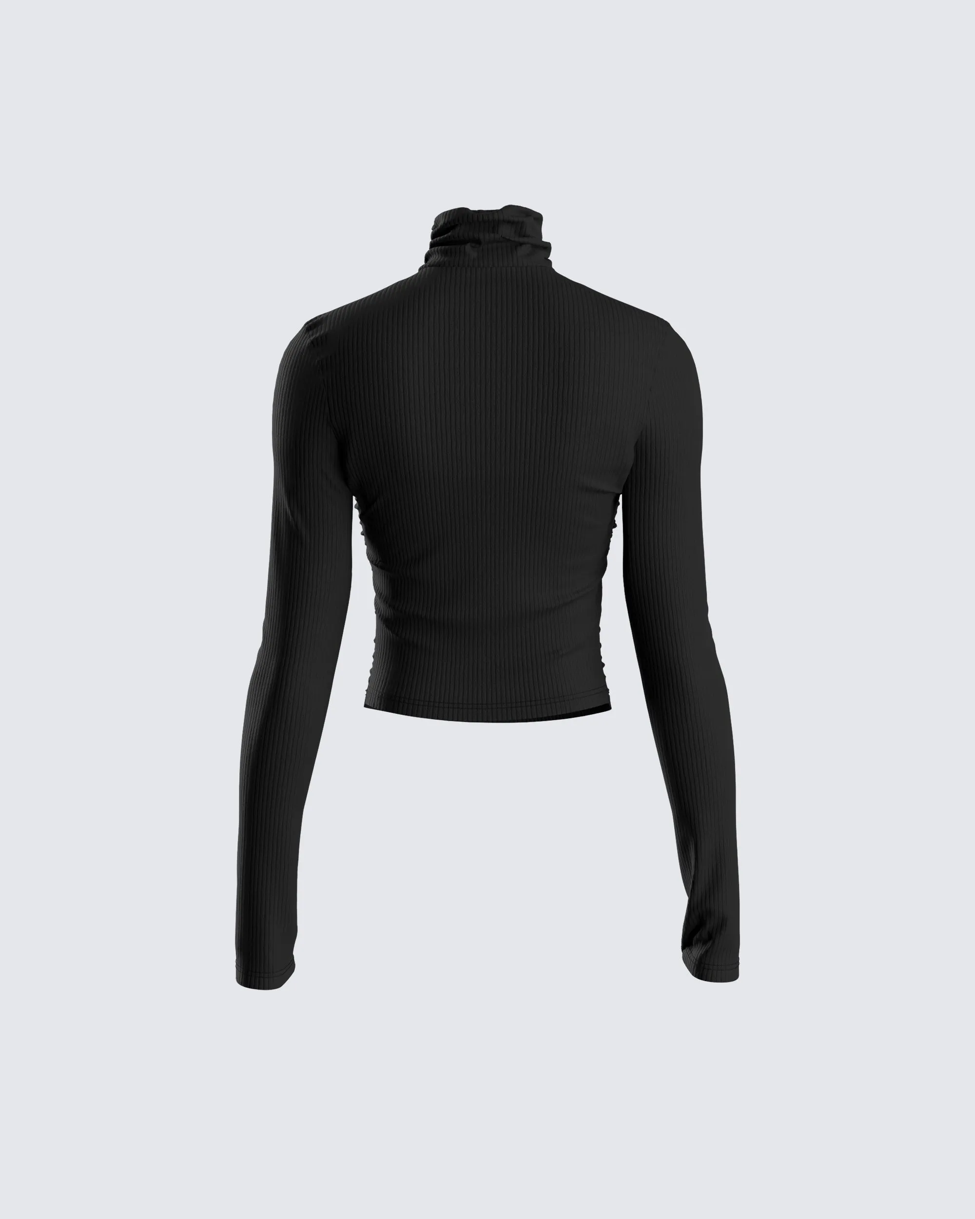 Laurie Black Asymmetrical Rib Top sold by Finesse product image thumbnail 3
