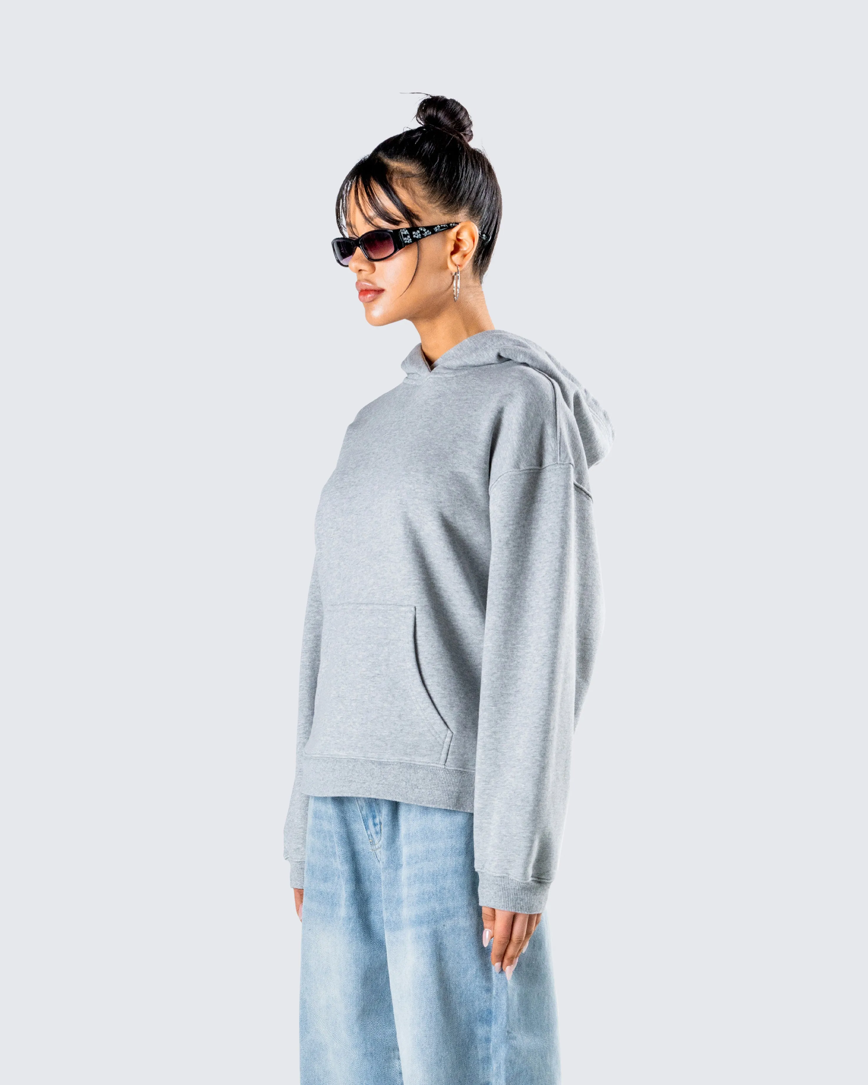 Delanie Grey Heather Fleece Hoodie sold by Finesse product image thumbnail 5