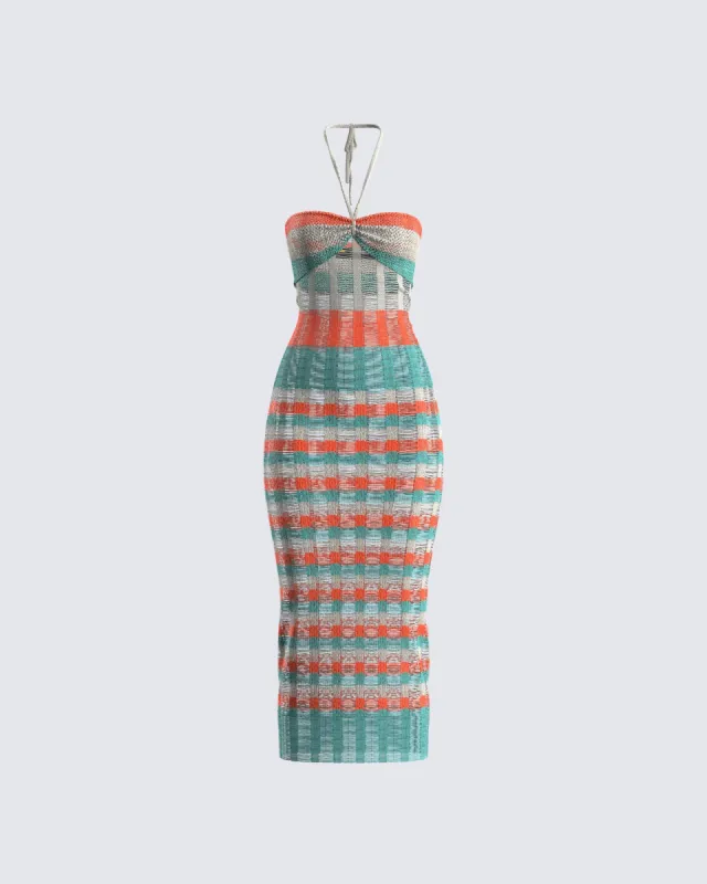Derica Multi Open Knit Midi Dress sold by Finesse