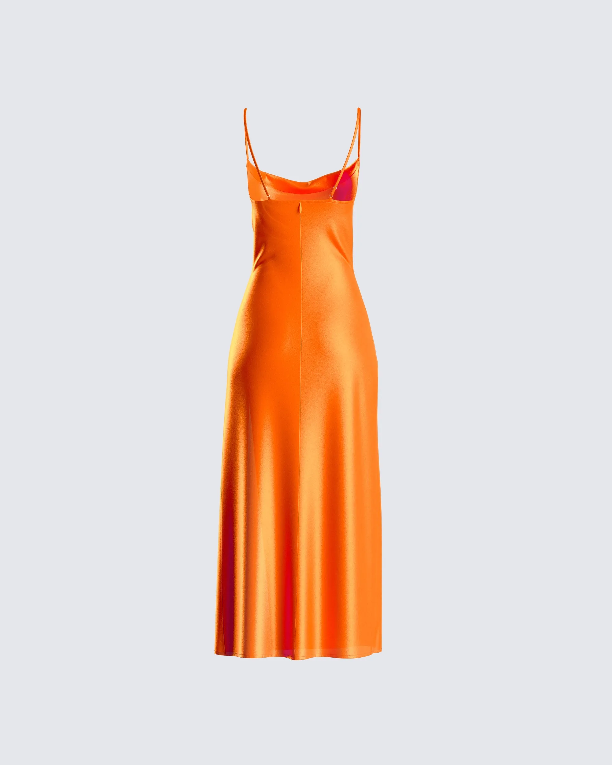 Alina Orange Satin Midi Dress sold by Finesse product image thumbnail 3