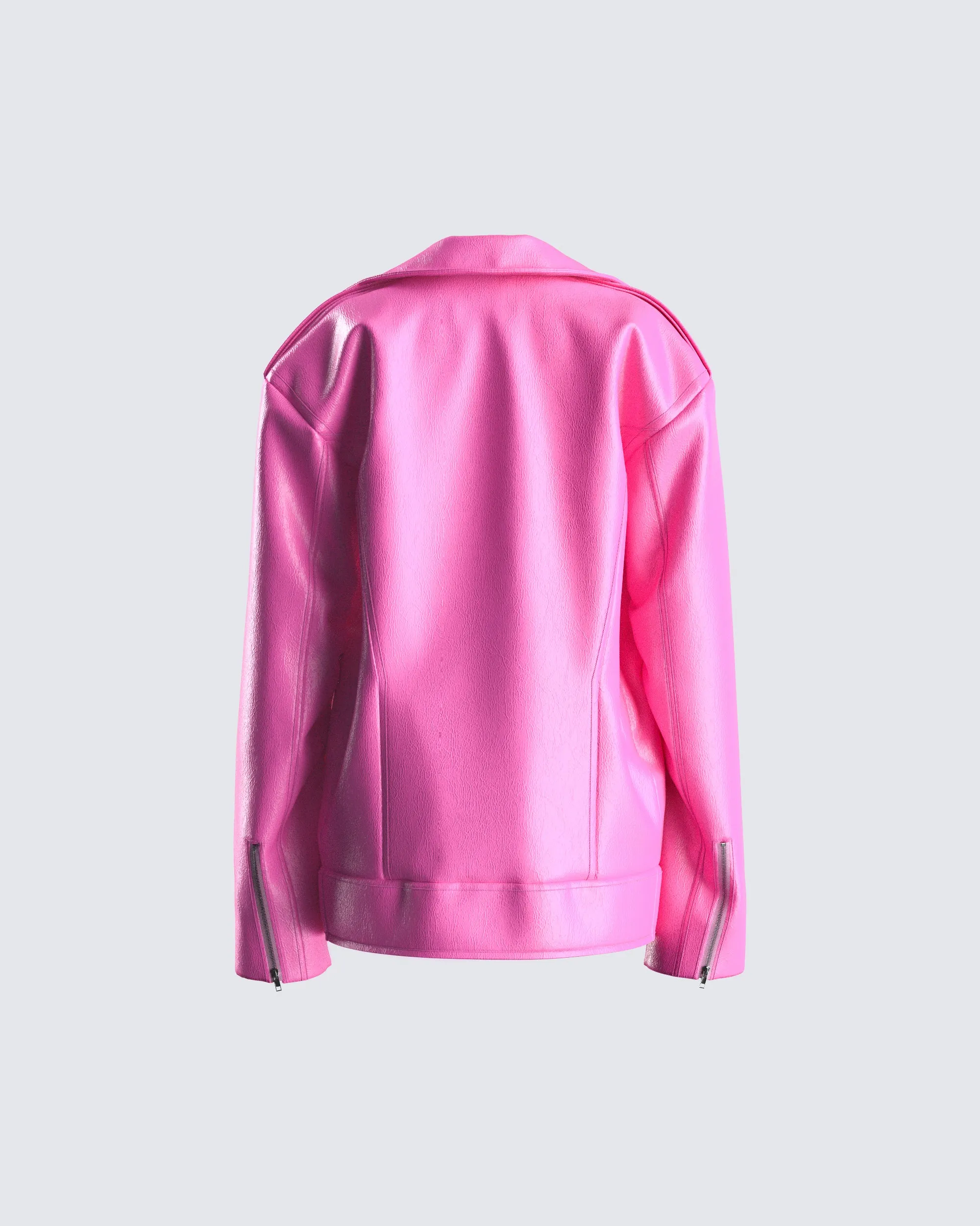 Ayse Pink Faux Leather Jacket sold by Finesse product image thumbnail 3