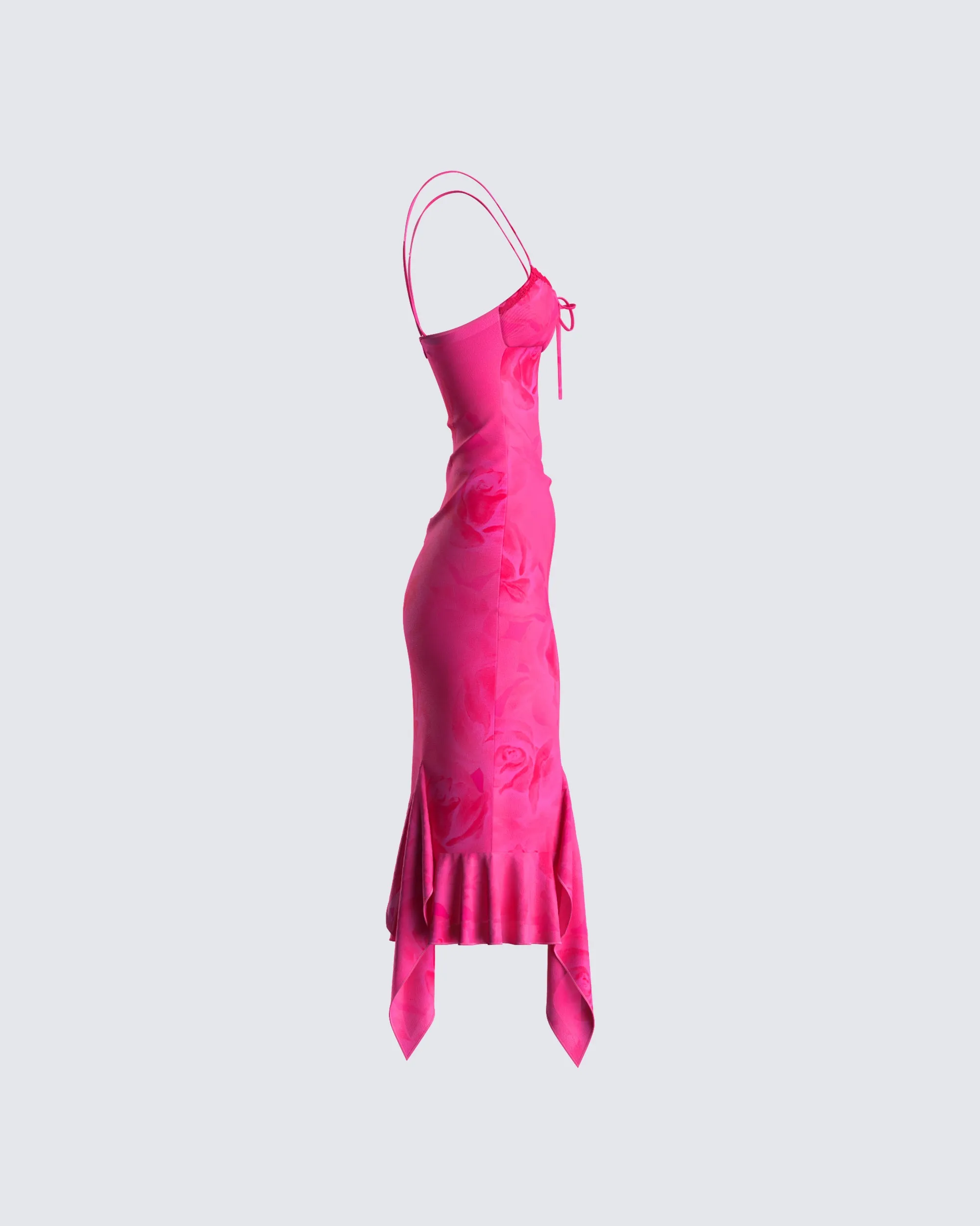 Micah Pink Flower Print Midi Dress sold by Finesse product image thumbnail 2