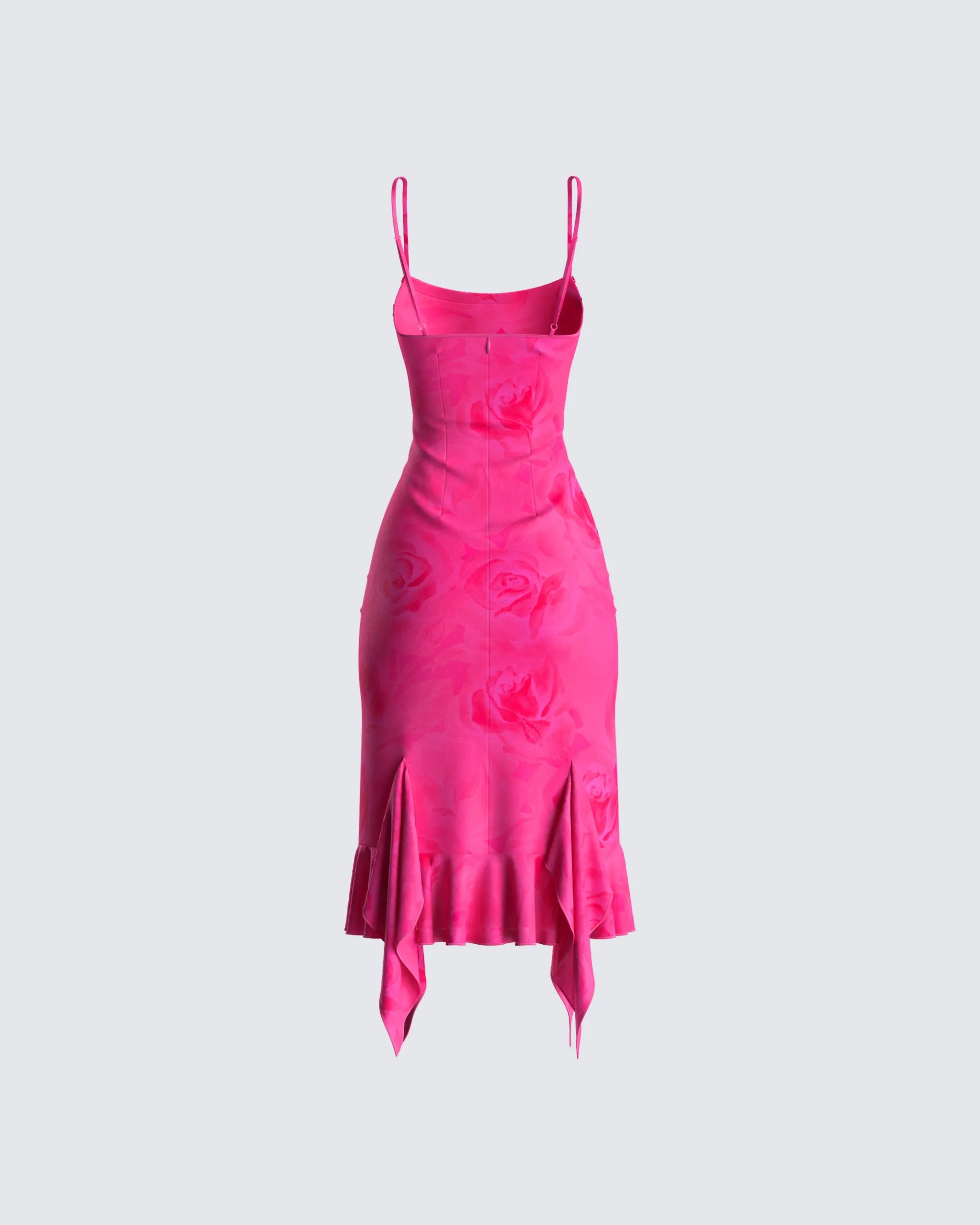 Micah Pink Flower Print Midi Dress sold by Finesse product image thumbnail 3