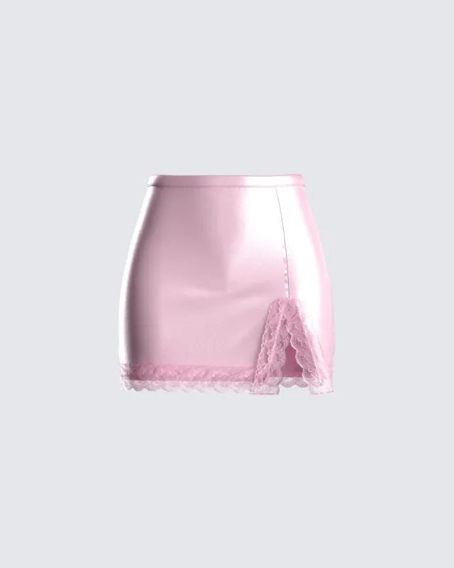 Eris Pink Lace Trim Skirt sold by Finesse