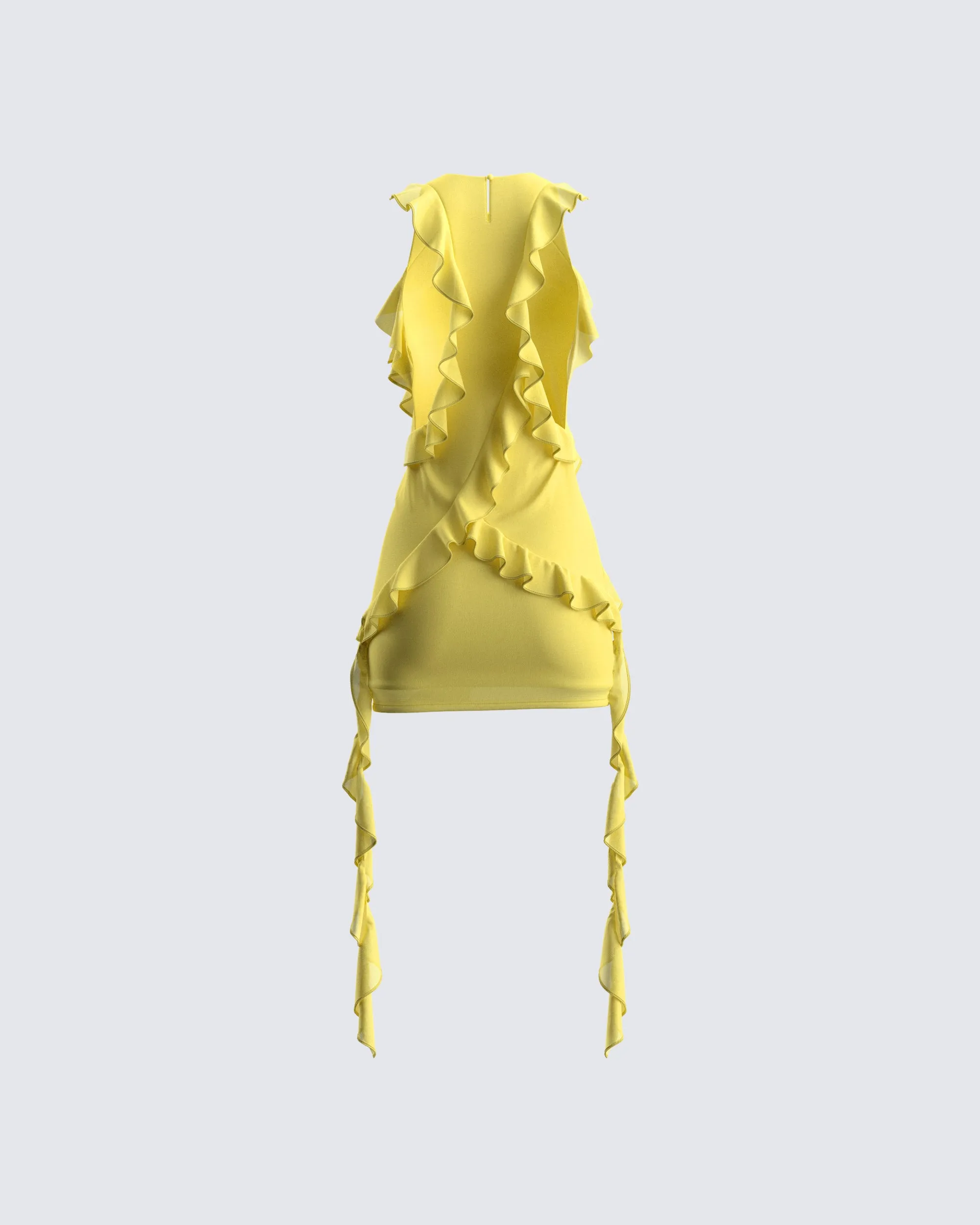 Gem Yellow Ruffle Mini Dress sold by Finesse product image thumbnail 3