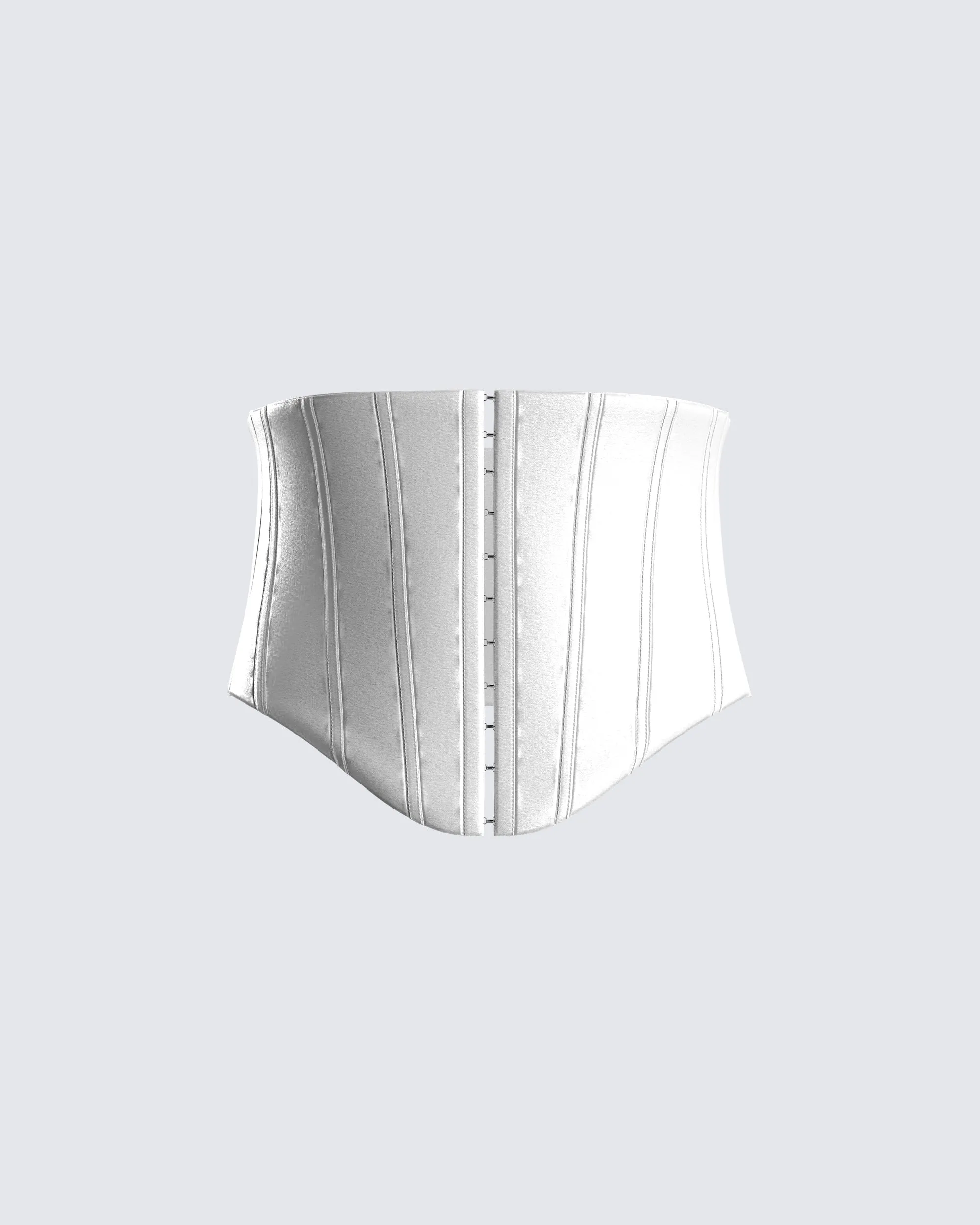 Enzo White Satin Corset Top sold by Finesse