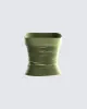 Ayla Olive Green Velvet Tube Top sold by Finesse
