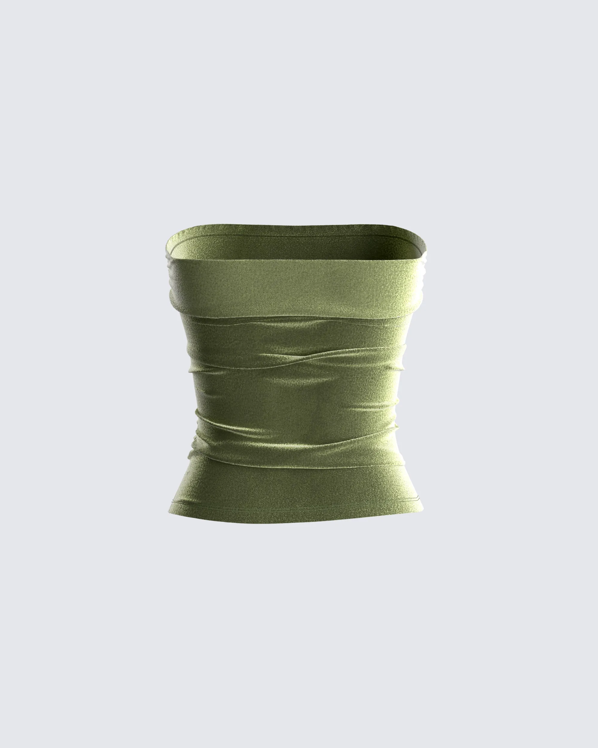 Ayla Olive Green Velvet Tube Top sold by Finesse product image thumbnail 3