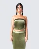 Ayla Olive Green Velvet Tube Top sold by Finesse