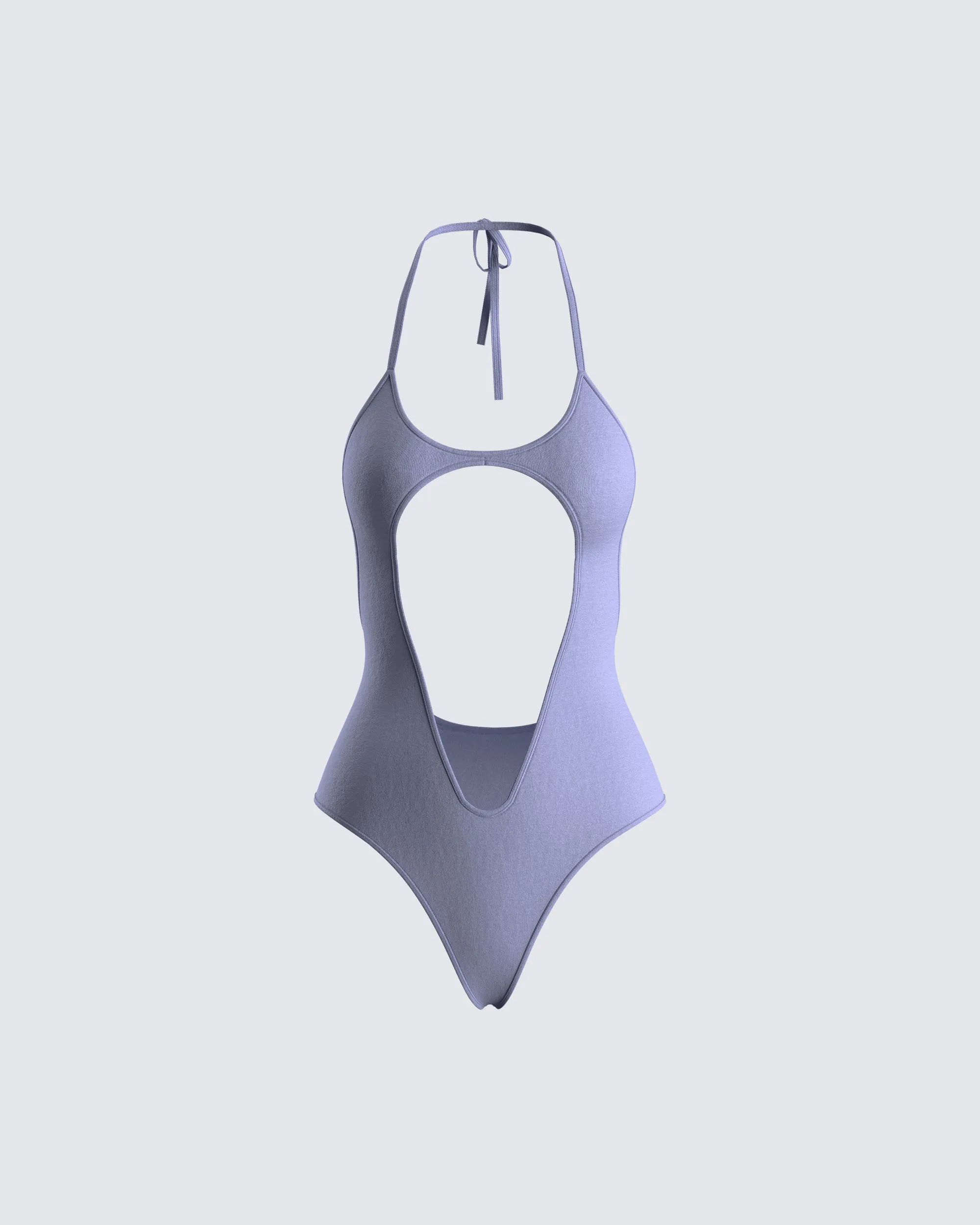 Meera Grey Jersey Cut Out Bodysuit sold by Finesse