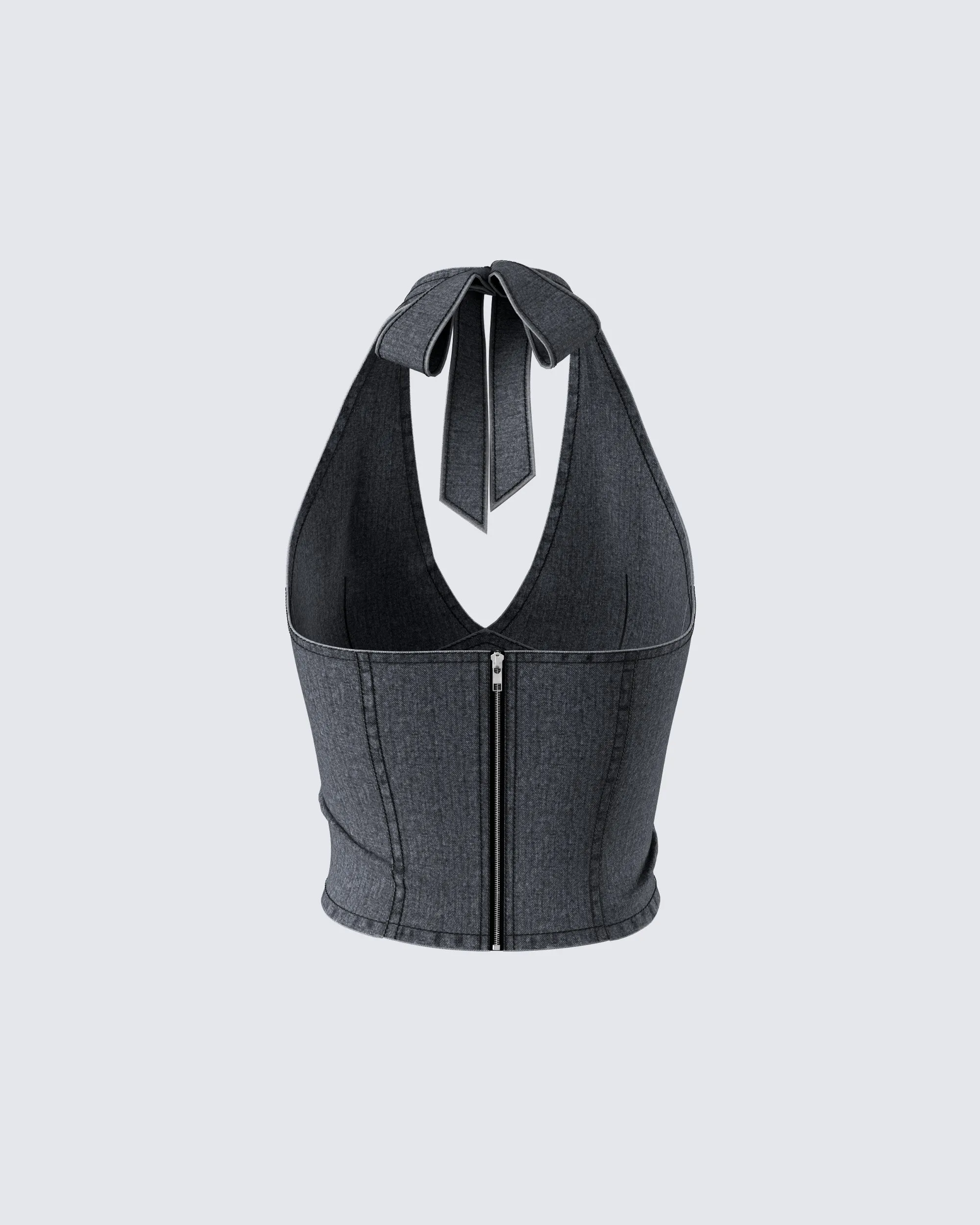 Ismay Black Denim Halter Top sold by Finesse product image thumbnail 3