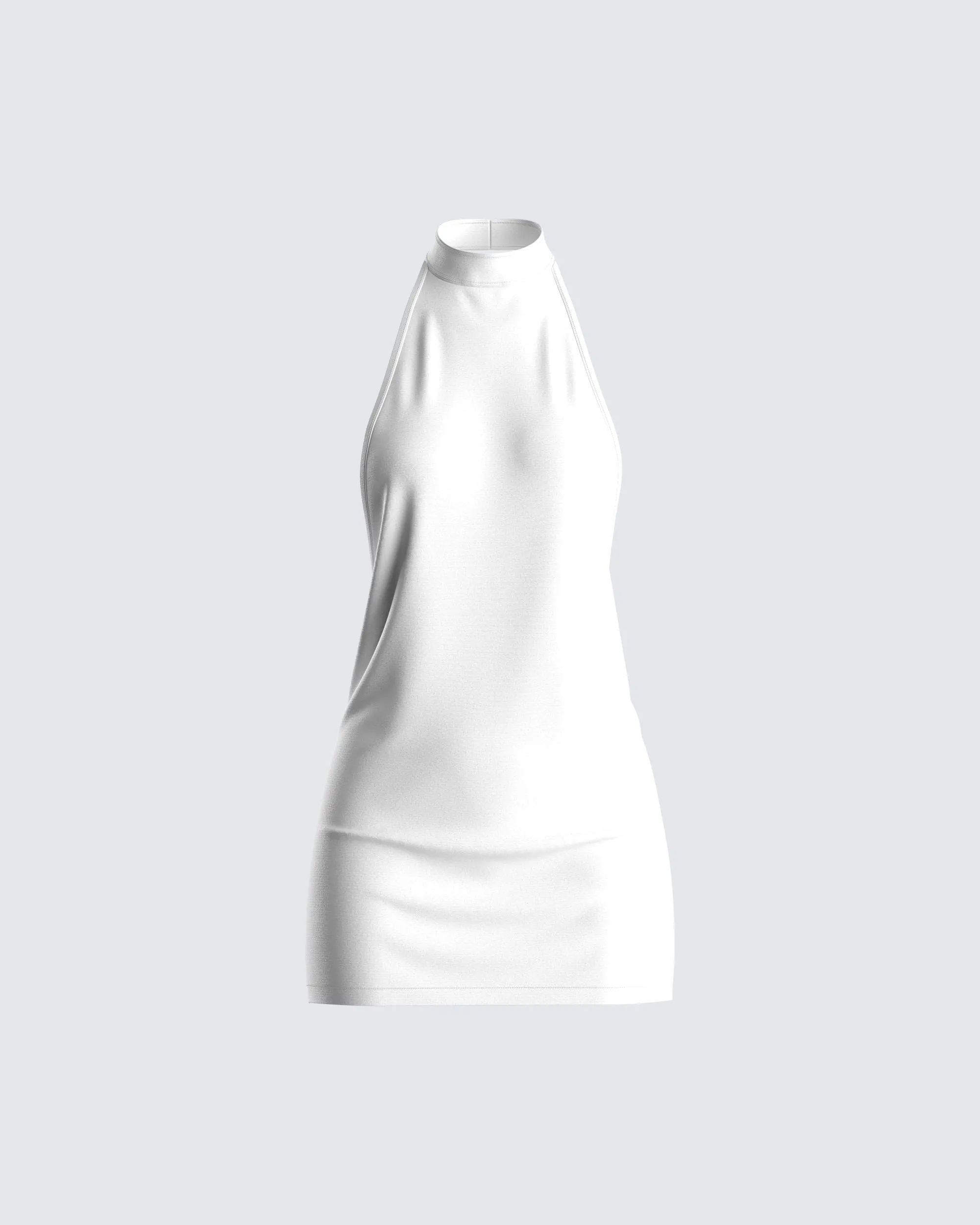 Brittany White Halter Mini Dress sold by Finesse