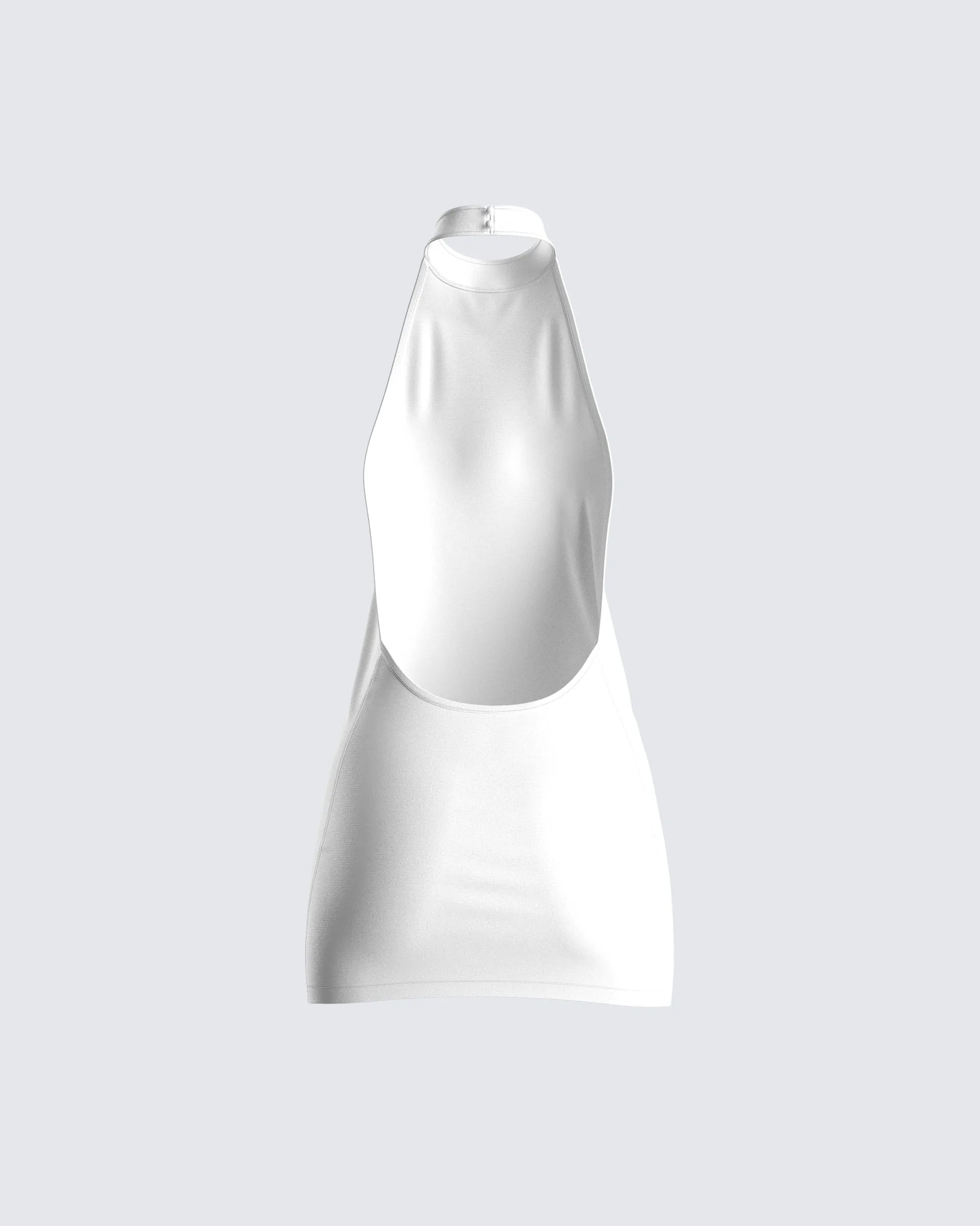 Brittany White Halter Mini Dress sold by Finesse product image thumbnail 3