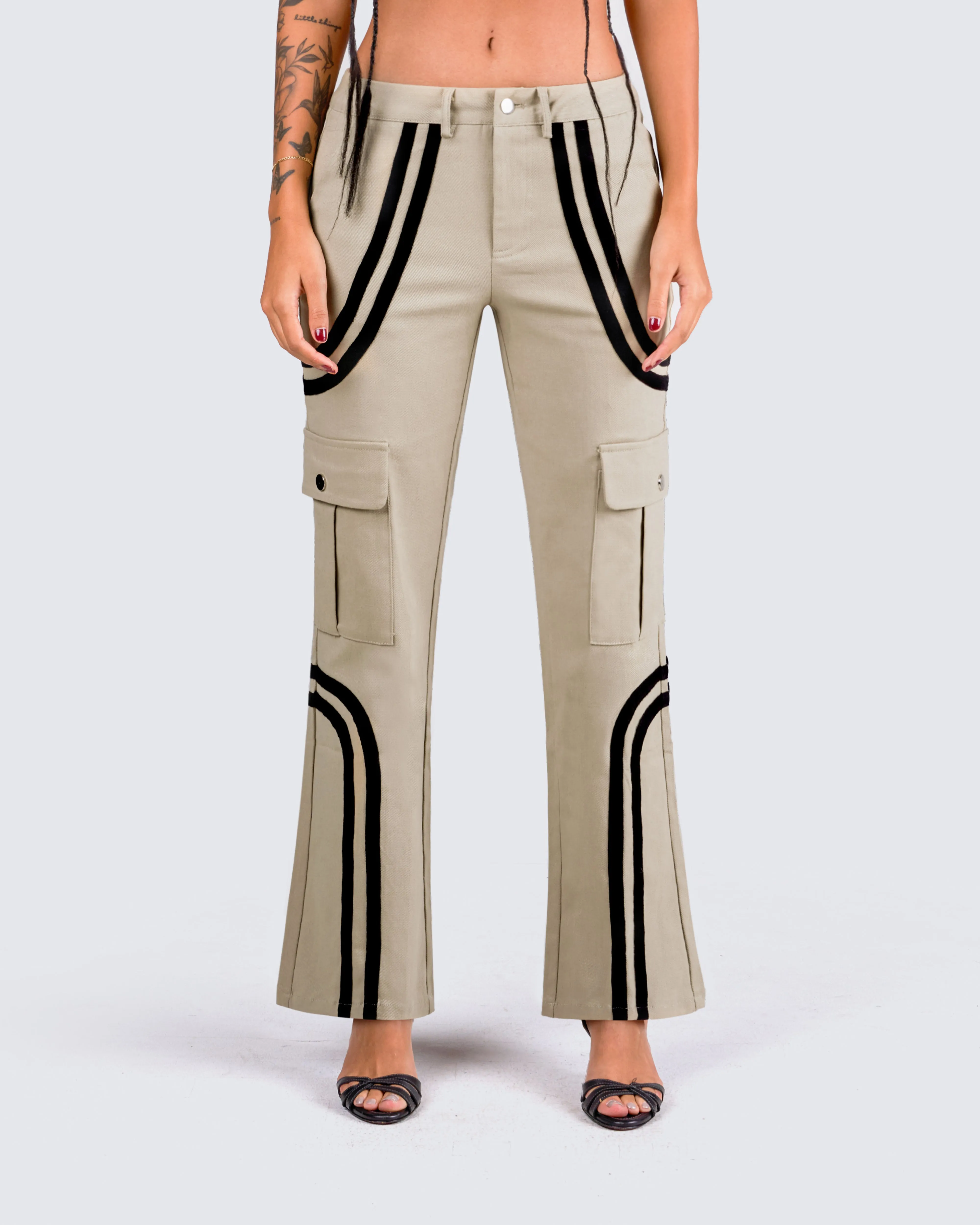 Marcia Taupe Twill Cargo Pant sold by Finesse product image thumbnail 4