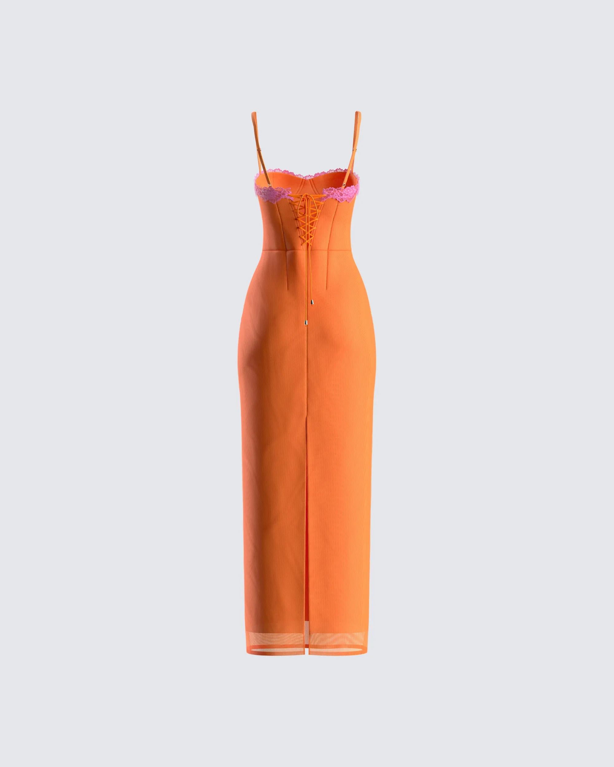 Ayesha Orange Mesh Maxi Dress sold by Finesse product image thumbnail 3
