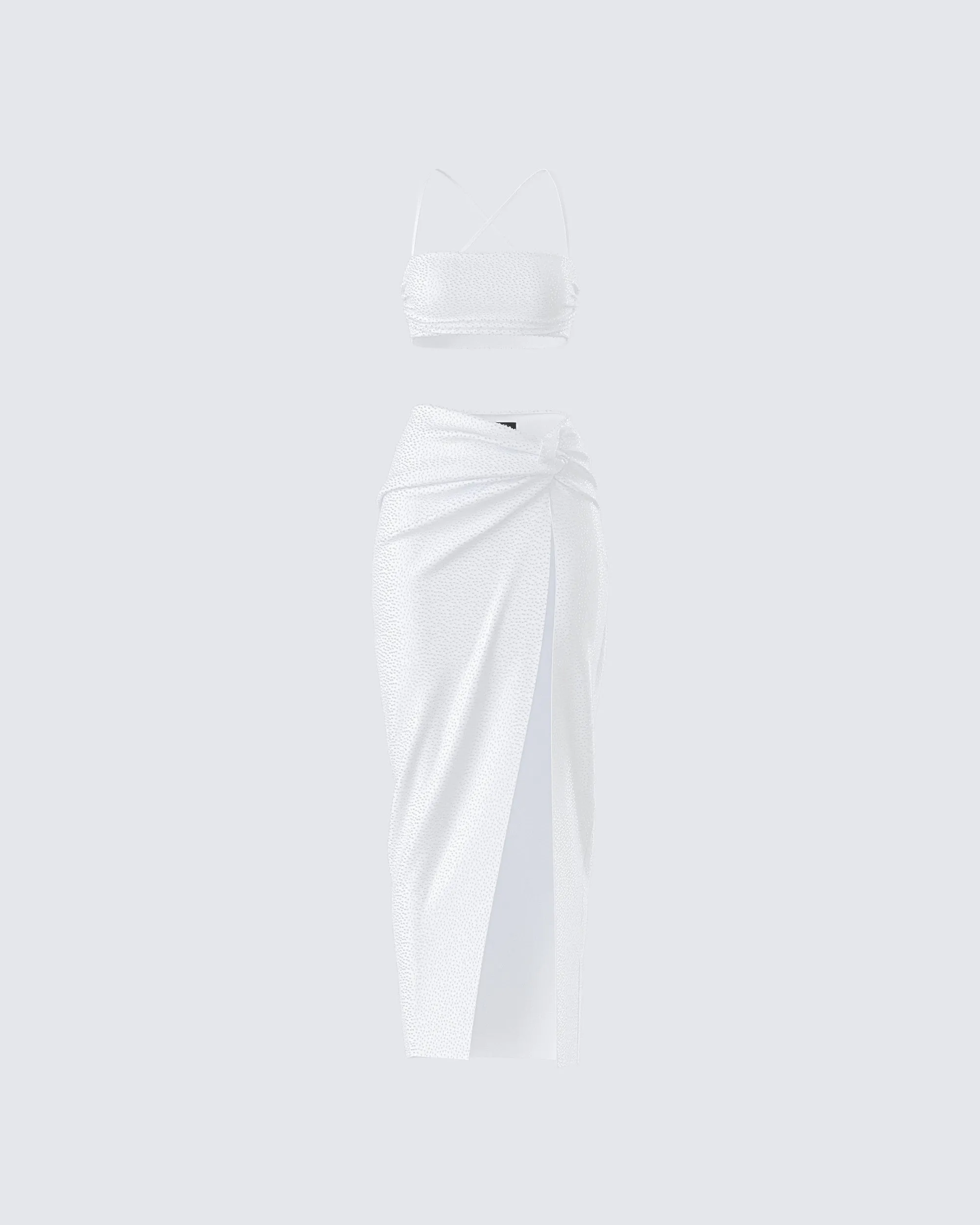Carly White Beaded Maxi Set sold by Finesse