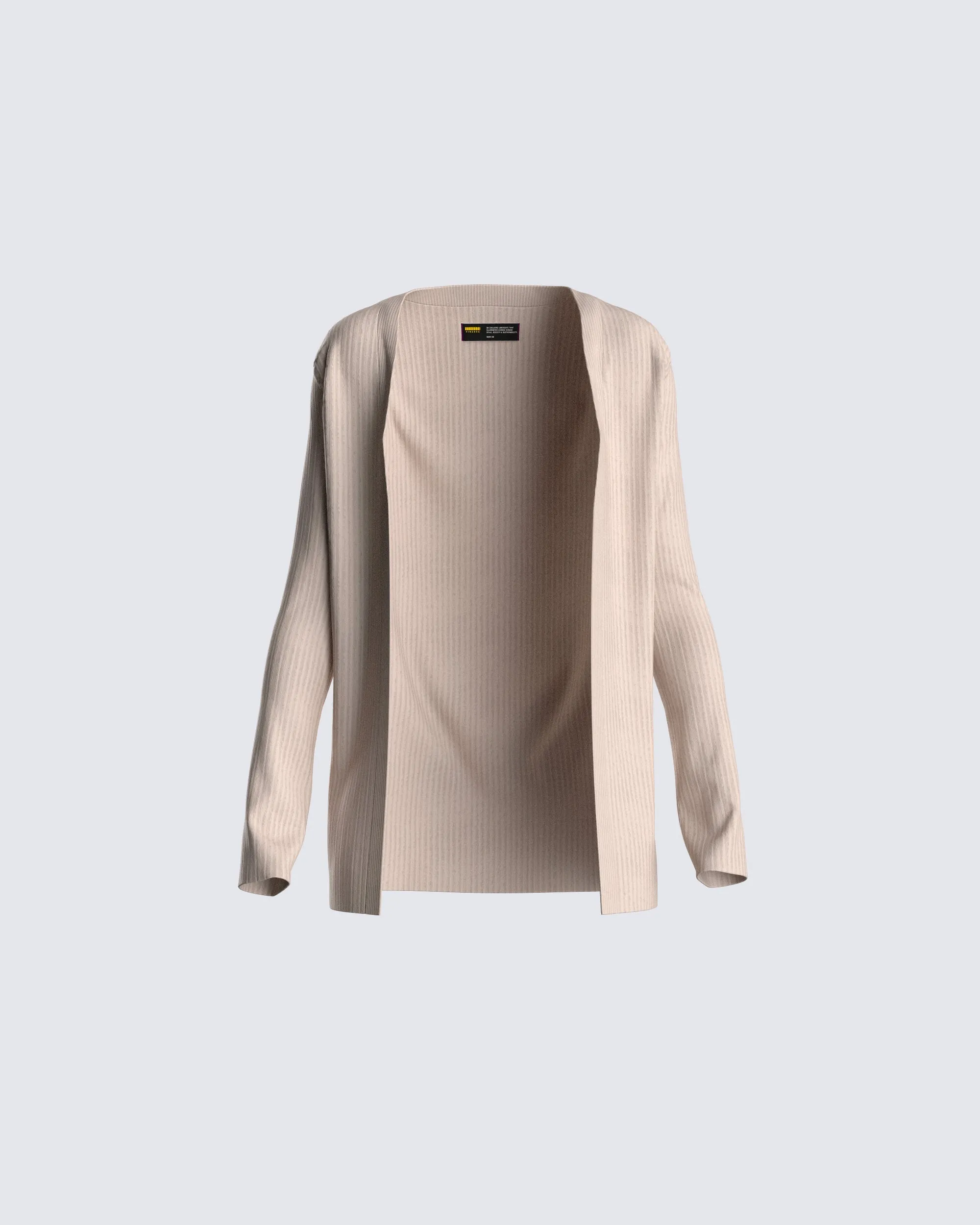 Elsie Taupe Ribbed Cardigan sold by Finesse