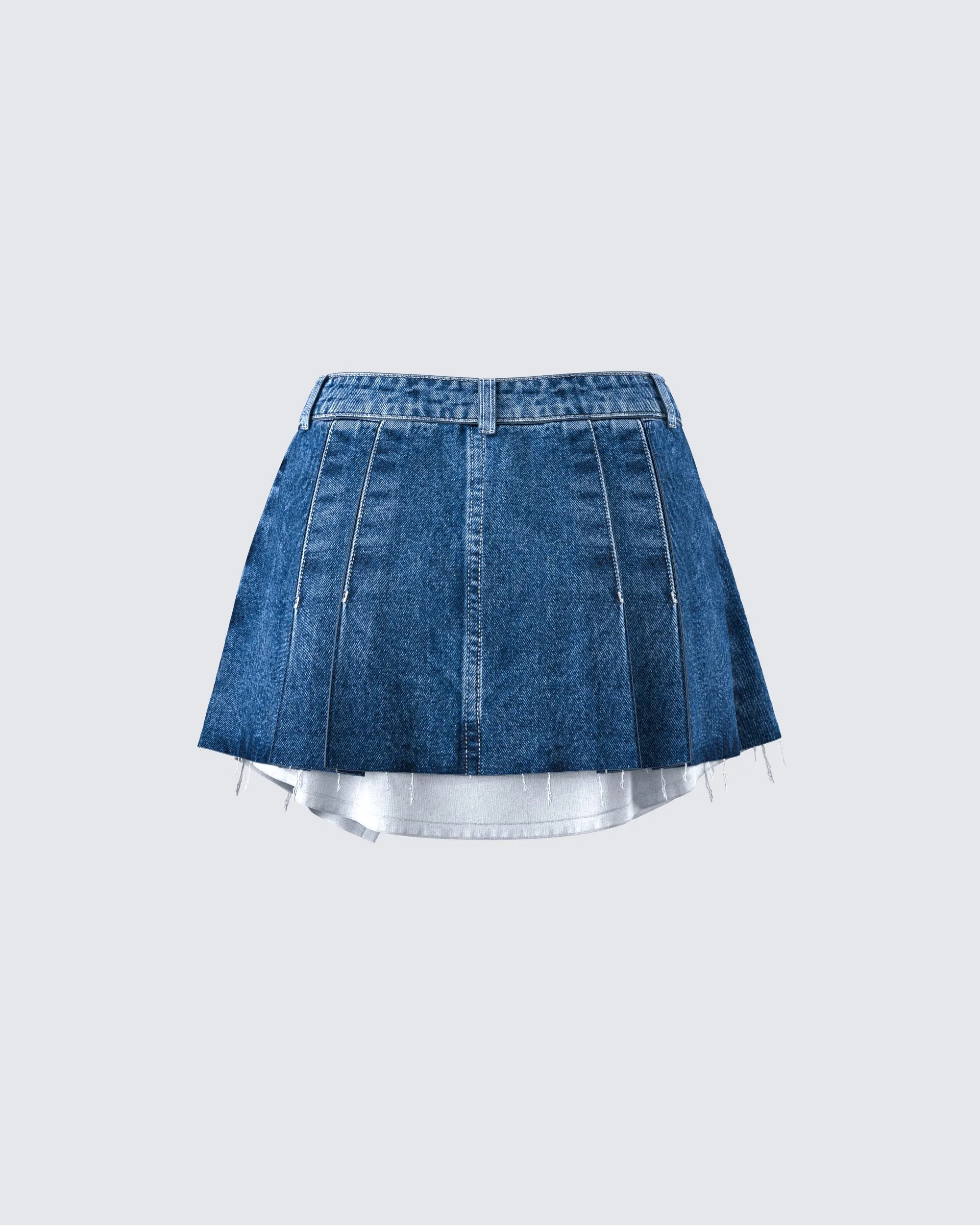 Robyn Pleated Denim Mini Skirt sold by Finesse product image thumbnail 3