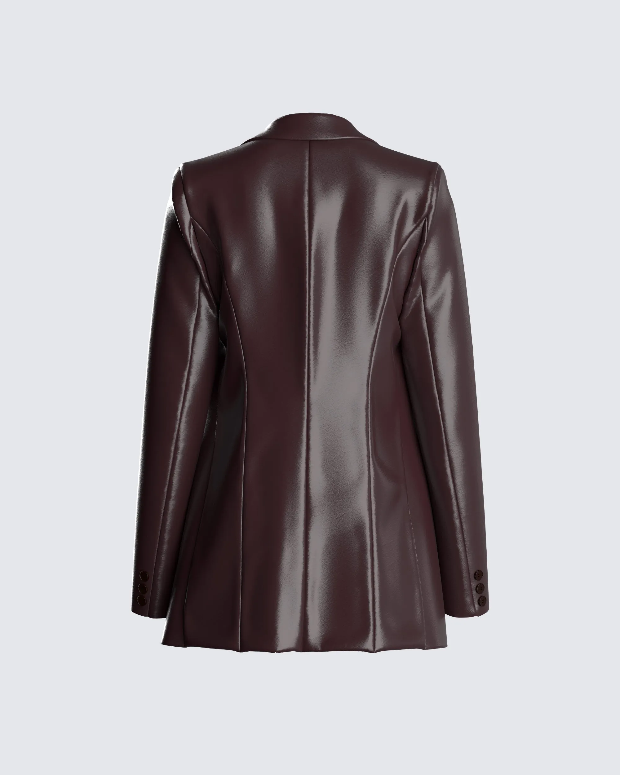 Thea Brown Vegan Leather Blazer sold by Finesse product image thumbnail 3