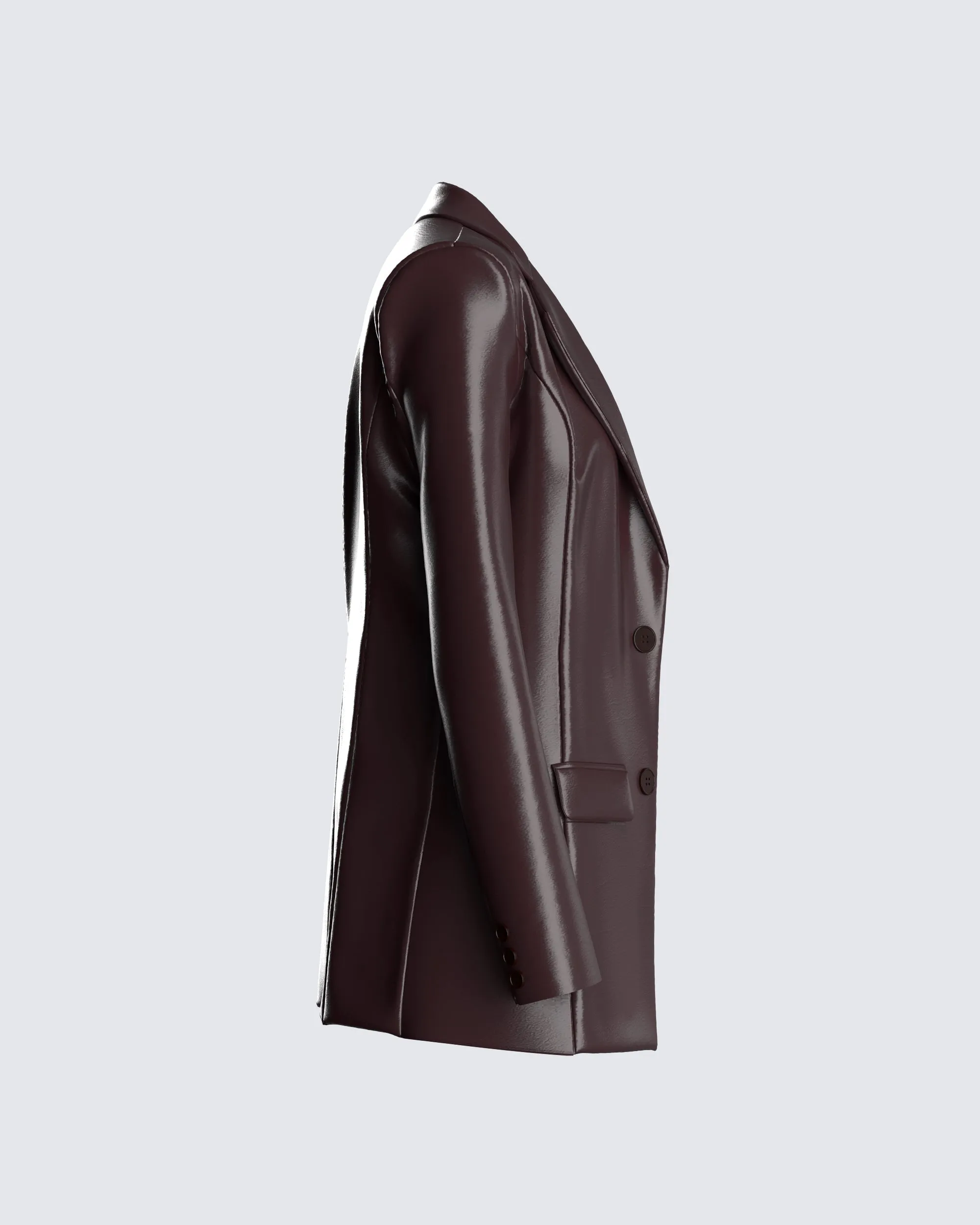 Thea Brown Vegan Leather Blazer sold by Finesse product image thumbnail 2