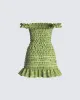 Everly Green Plaid Mini Dress sold by Finesse
