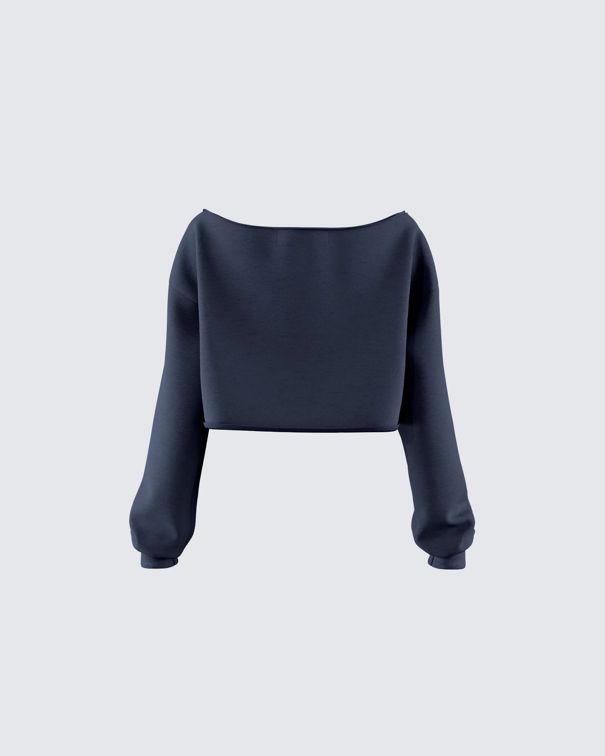 Cory Navy Long Sleeve Crop Top sold by Finesse product image thumbnail 3