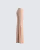 Maze Nude Rhinestone Maxi Skirt sold by Finesse