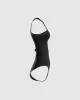 Samantha Black Pleated Bodysuit sold by Finesse
