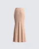 Maze Nude Rhinestone Maxi Skirt sold by Finesse