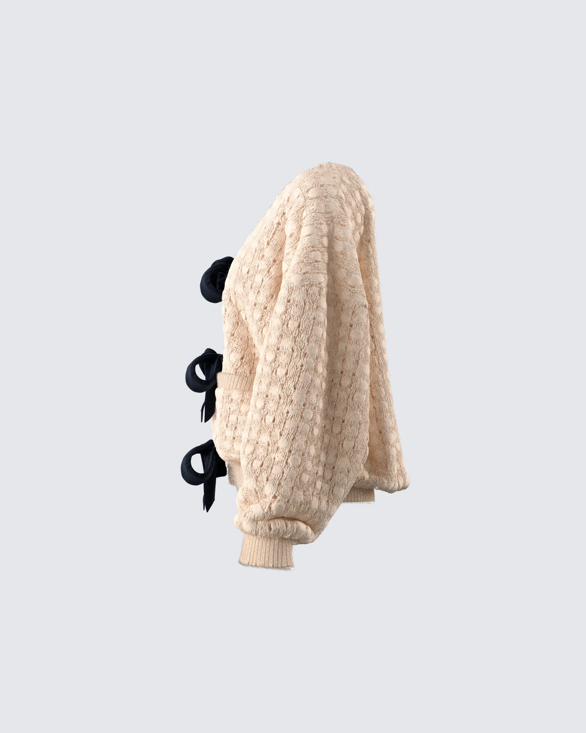Andra Beige Bubble Knit Cardigan sold by Finesse product image thumbnail 2