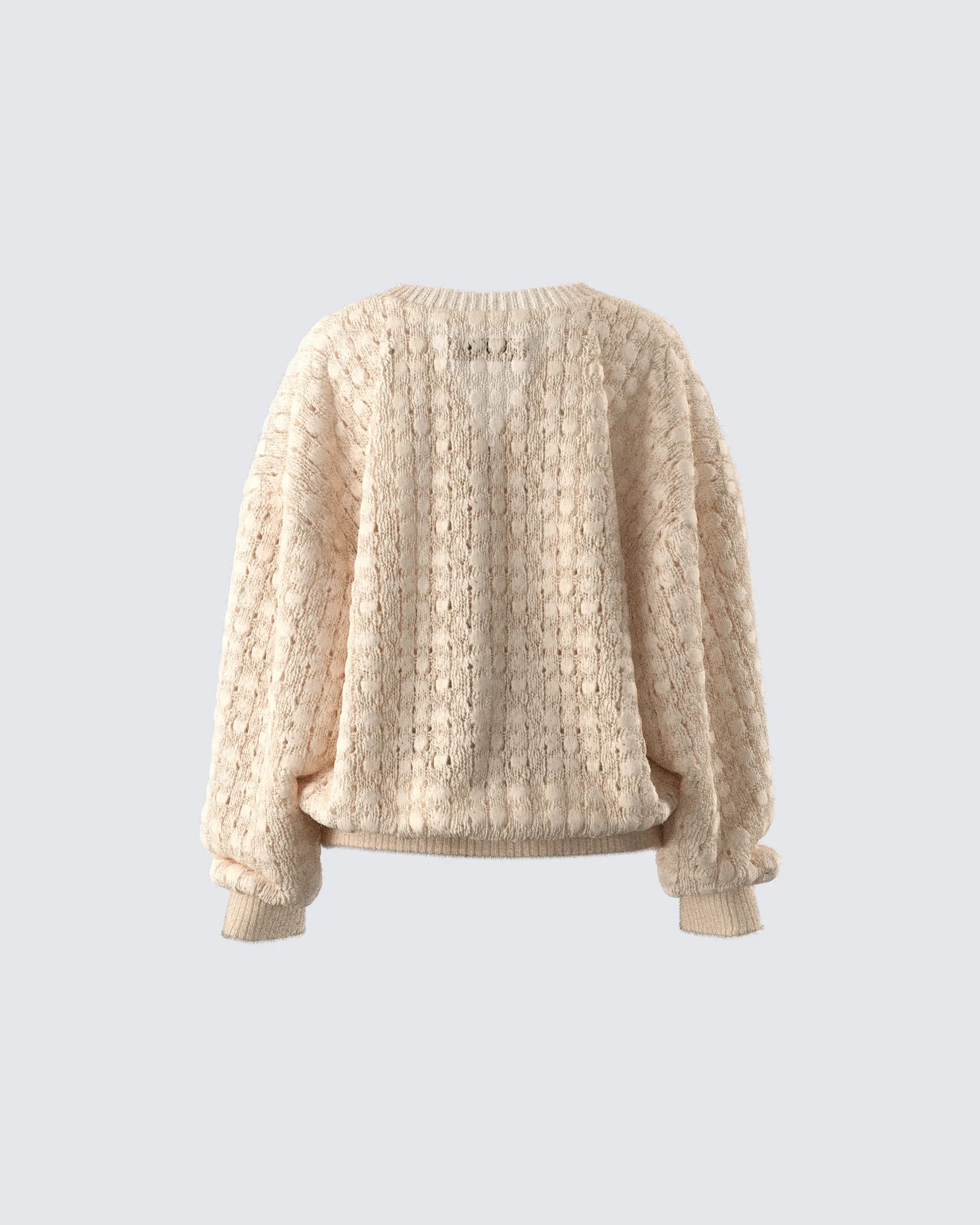 Andra Beige Bubble Knit Cardigan sold by Finesse product image thumbnail 3