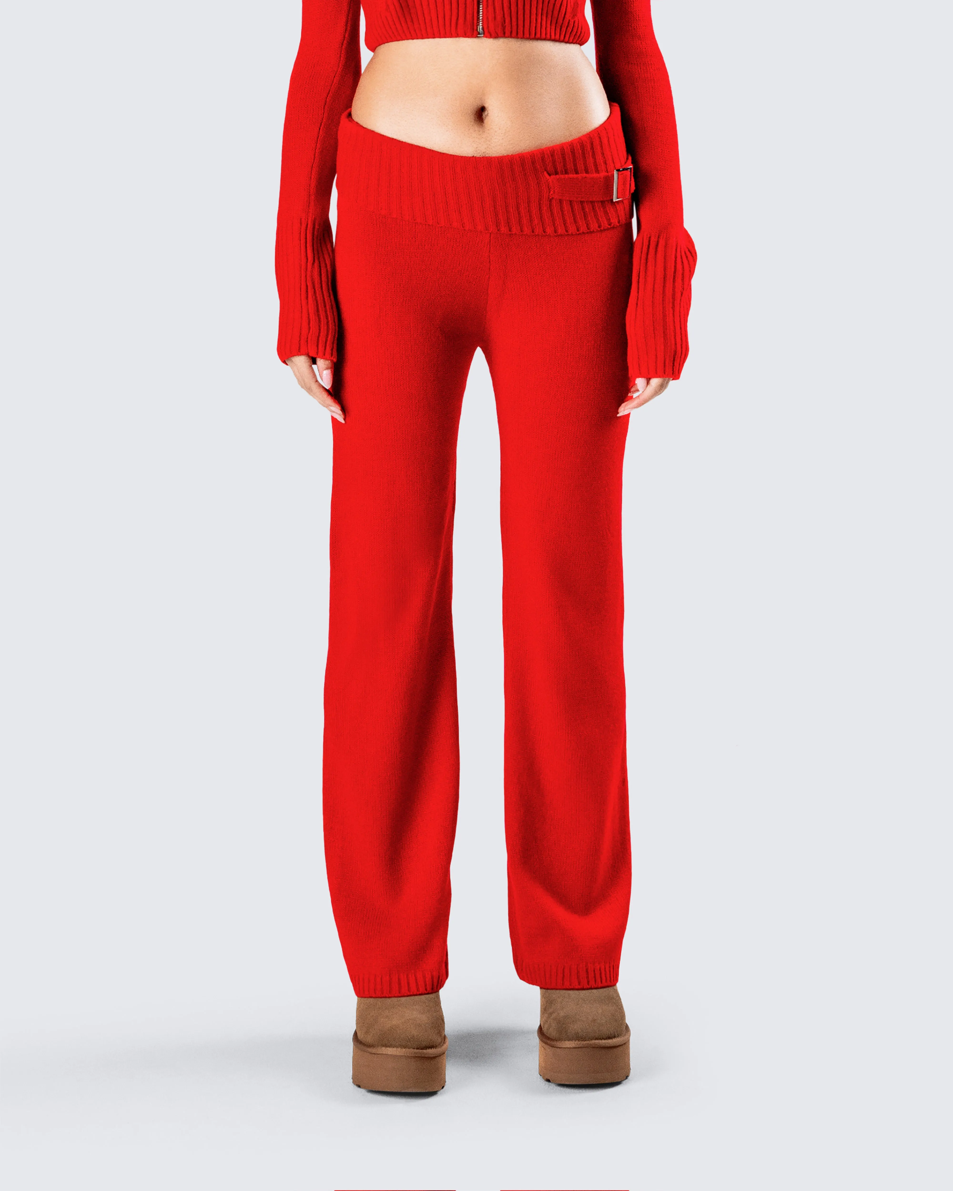 Alyssa Red Knit Pant sold by Finesse product image thumbnail 4