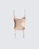 Blythe Peach Strappy Corset Top sold by Finesse