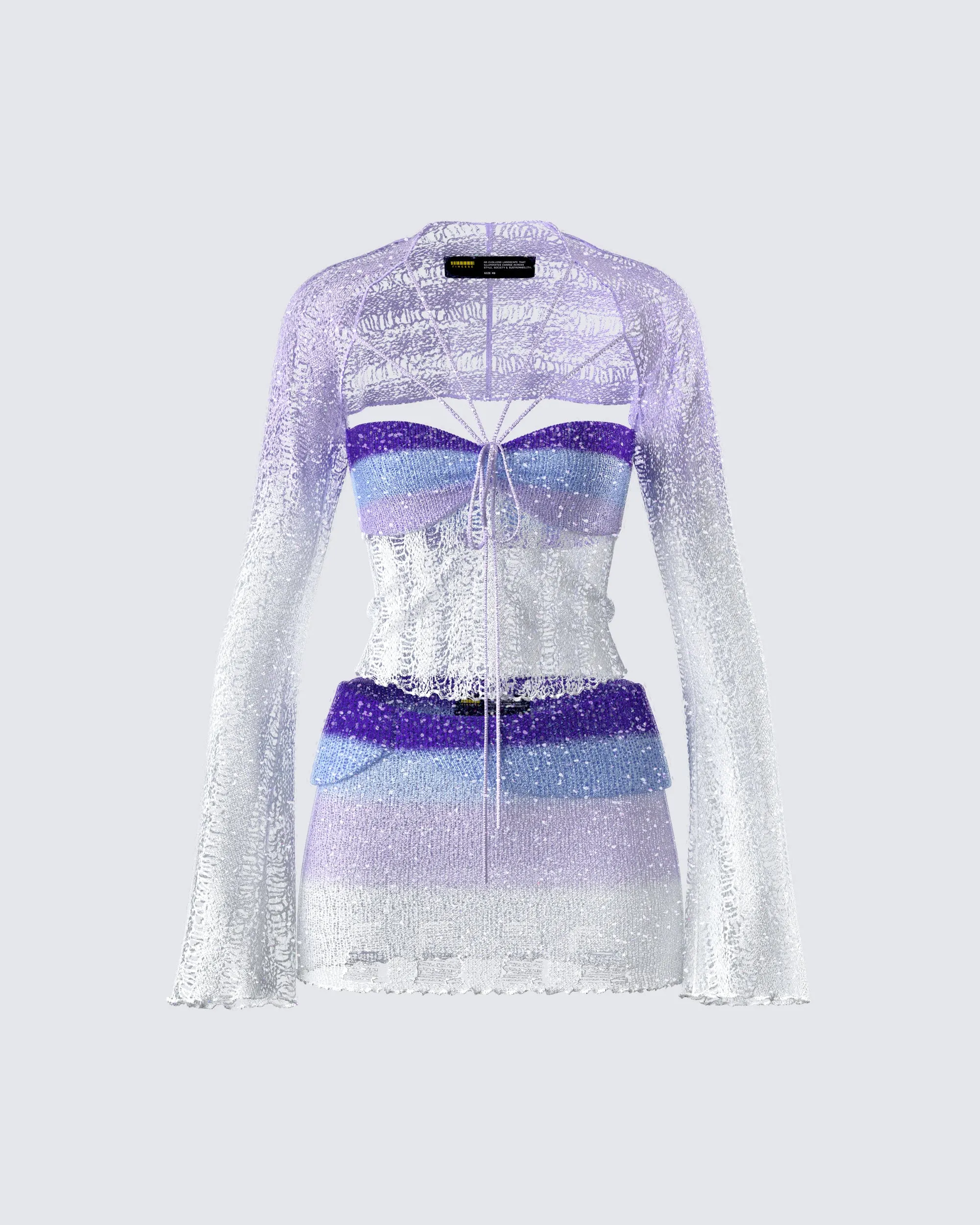 Vanessa Purple Sequin Knit Set sold by Finesse