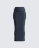 Charlize Navy Maxi Skirt sold by Finesse