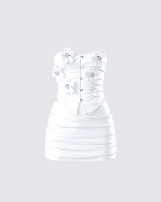 Rivi White Flower Corset Set sold by Finesse