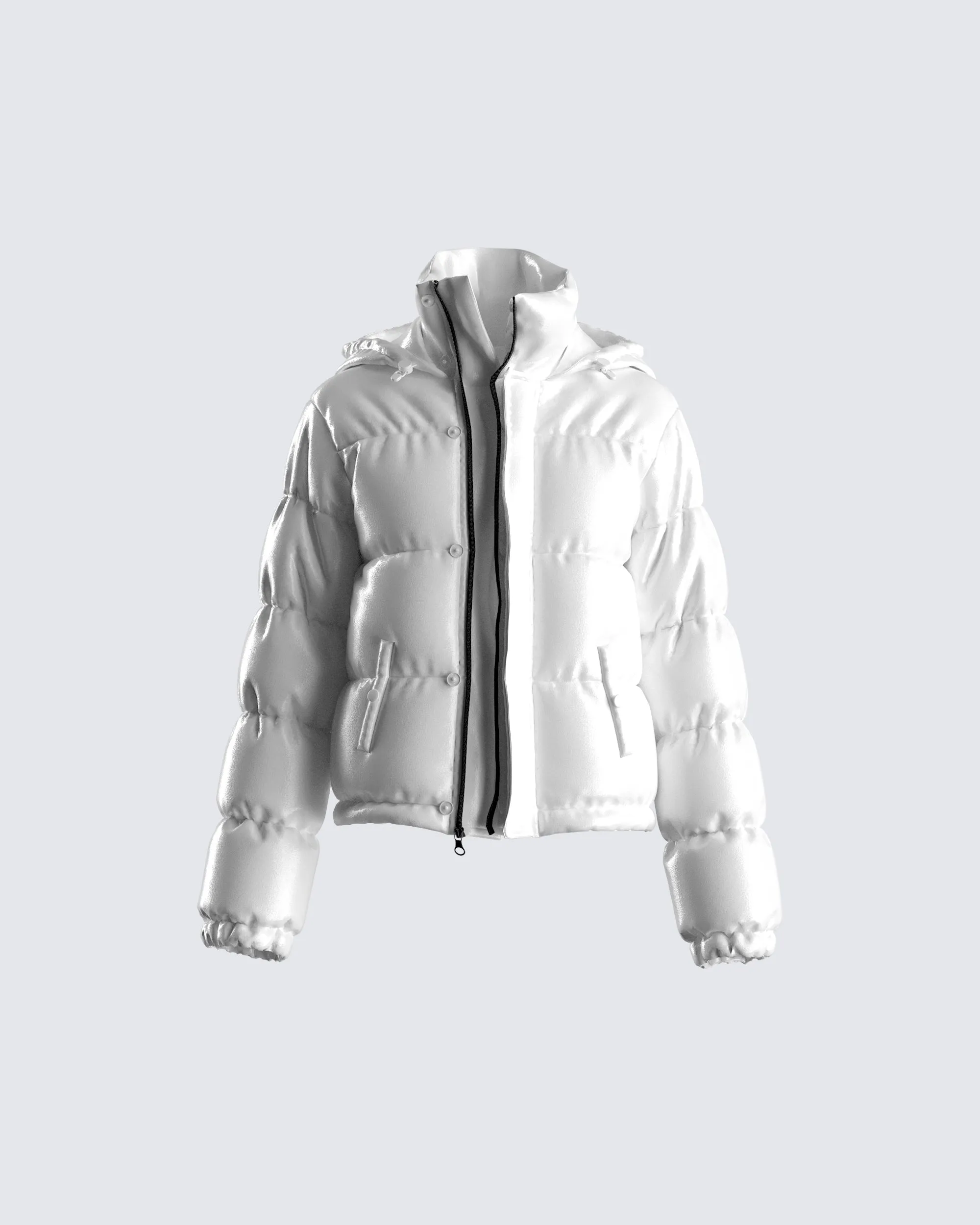 Deandra White Puffer Jacket sold by Finesse