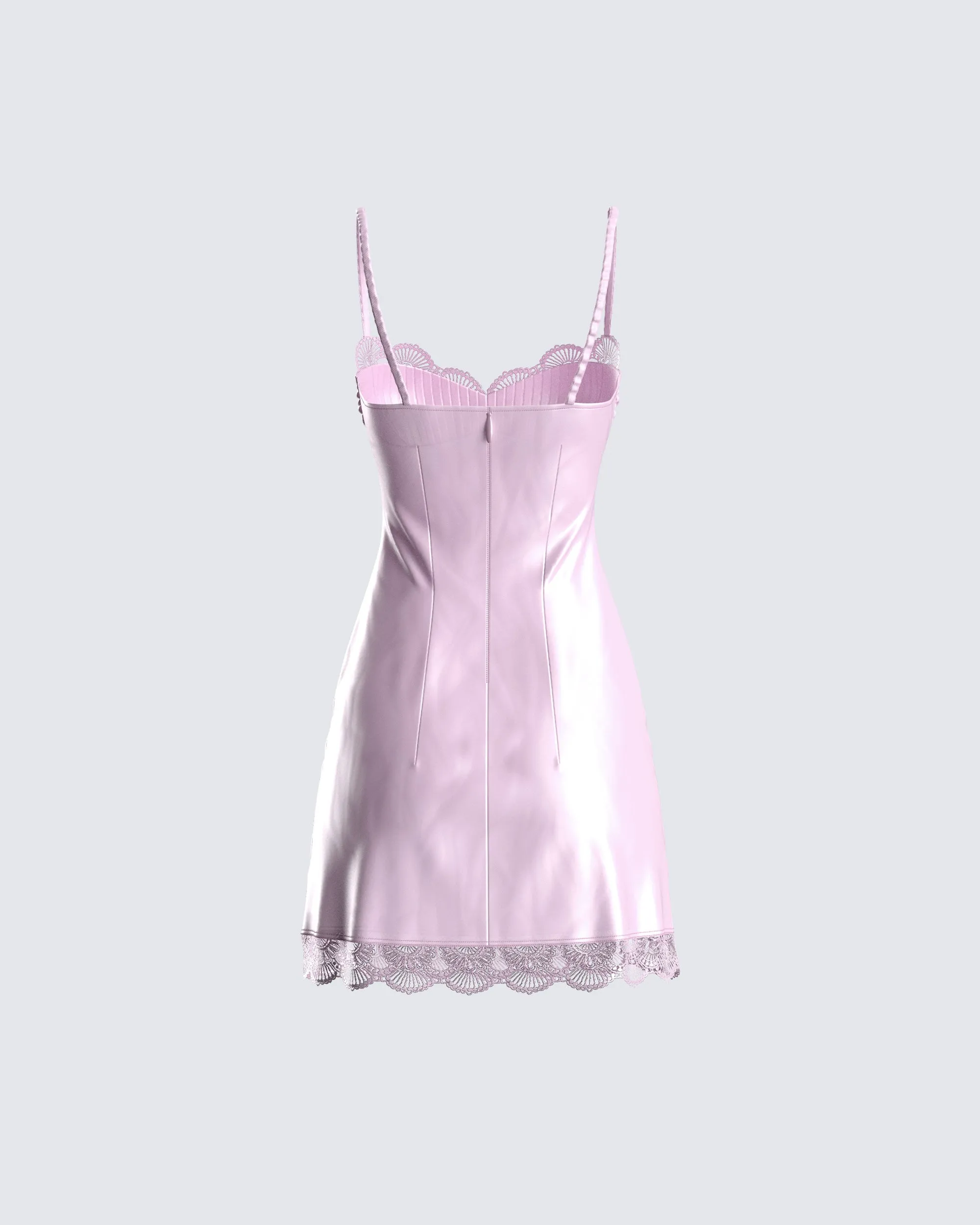 Ren Pink Satin Lace Mini Dress sold by Finesse product image thumbnail 3
